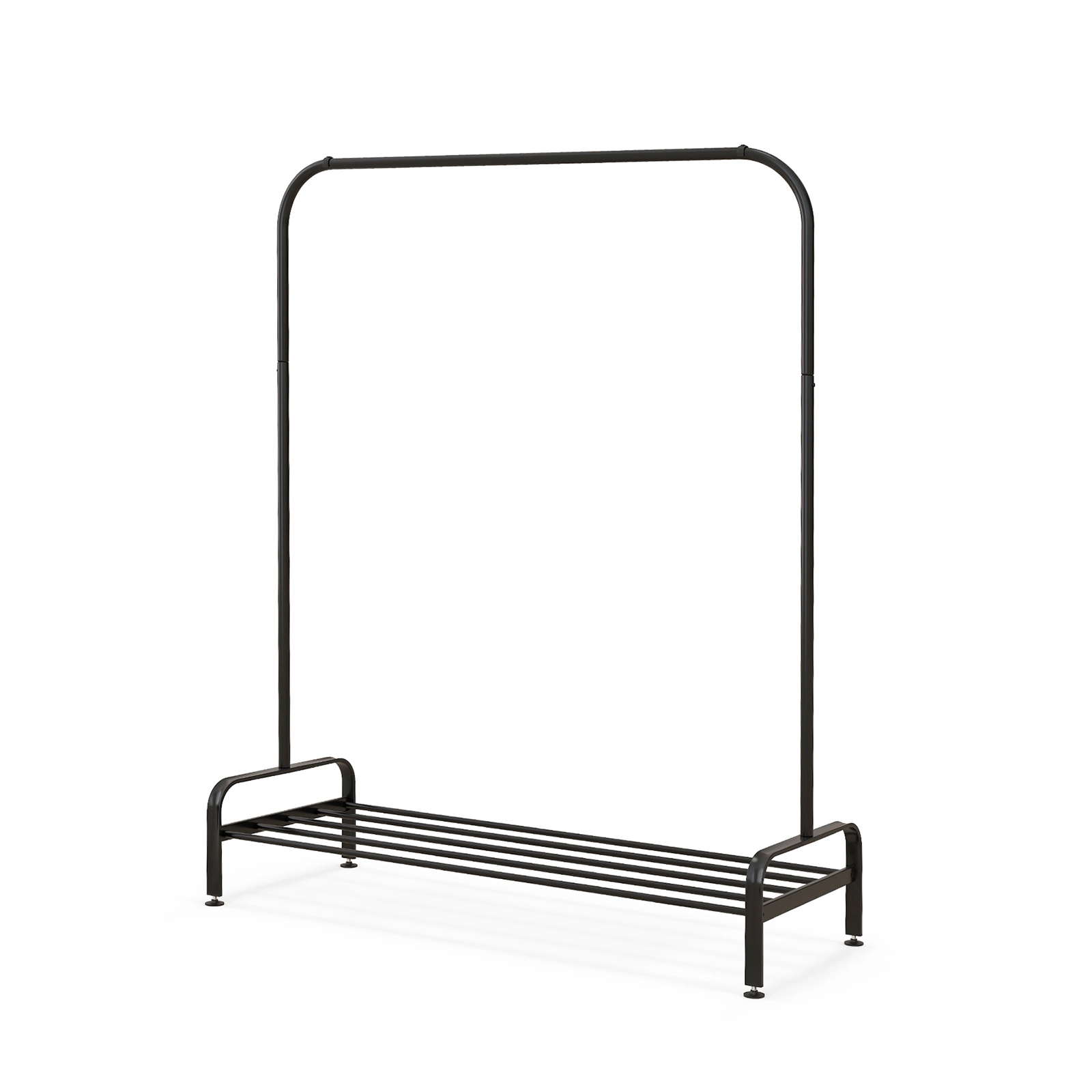 Hivvago Heavy Duty Clothes Stand Rack with Top Rod and Lower Storage Shelf