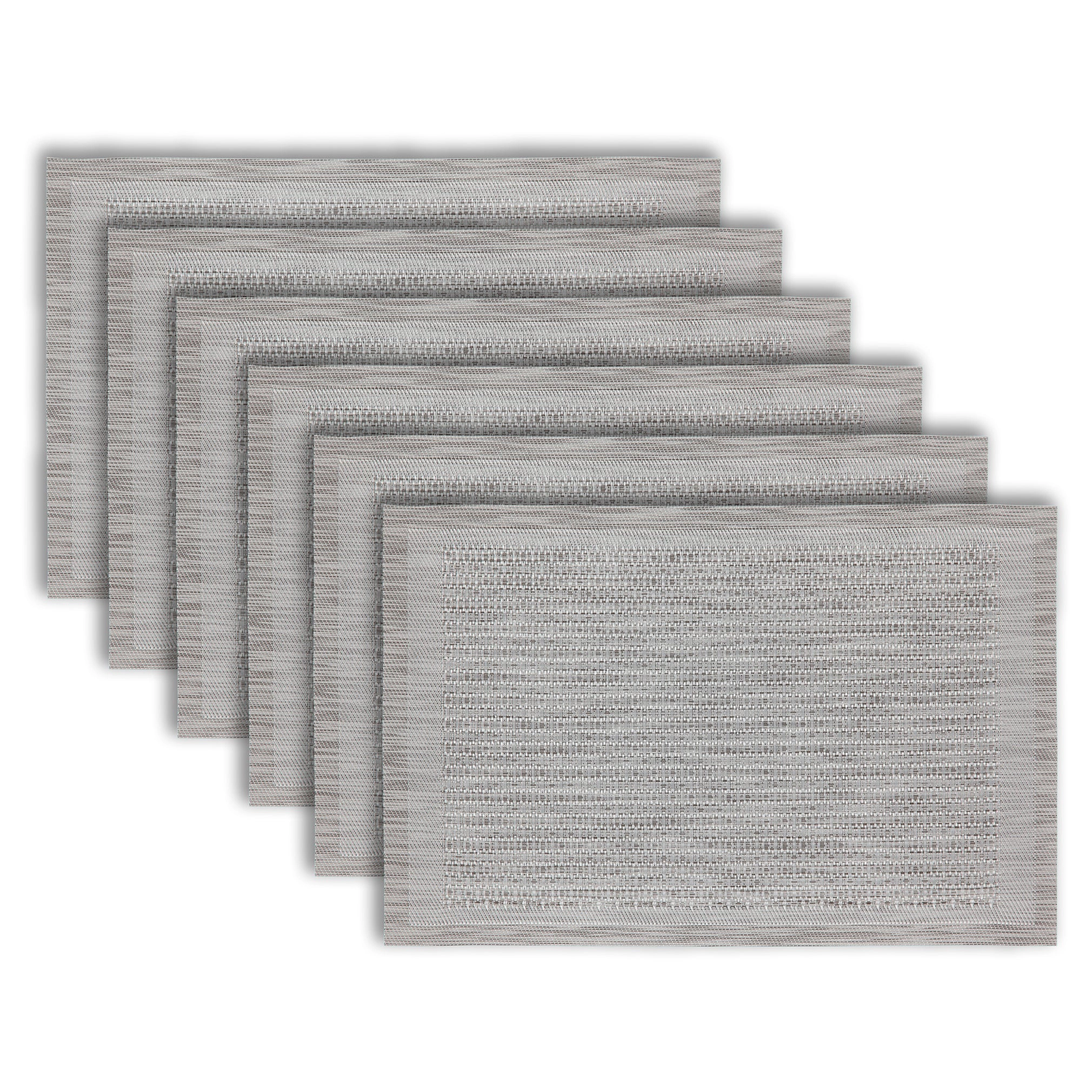 Dainty Home Geneva Woven Vinyl Reversible Rectangular 12" x 18" Placemat Set of 6