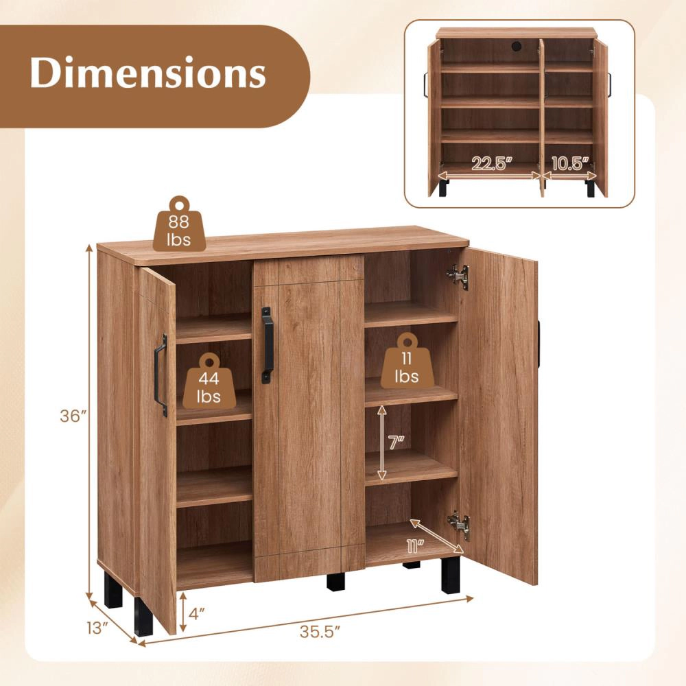 Hivvago 5-Tier Shoe Storage Cabinet Freestanding Shoe Rack Organizer