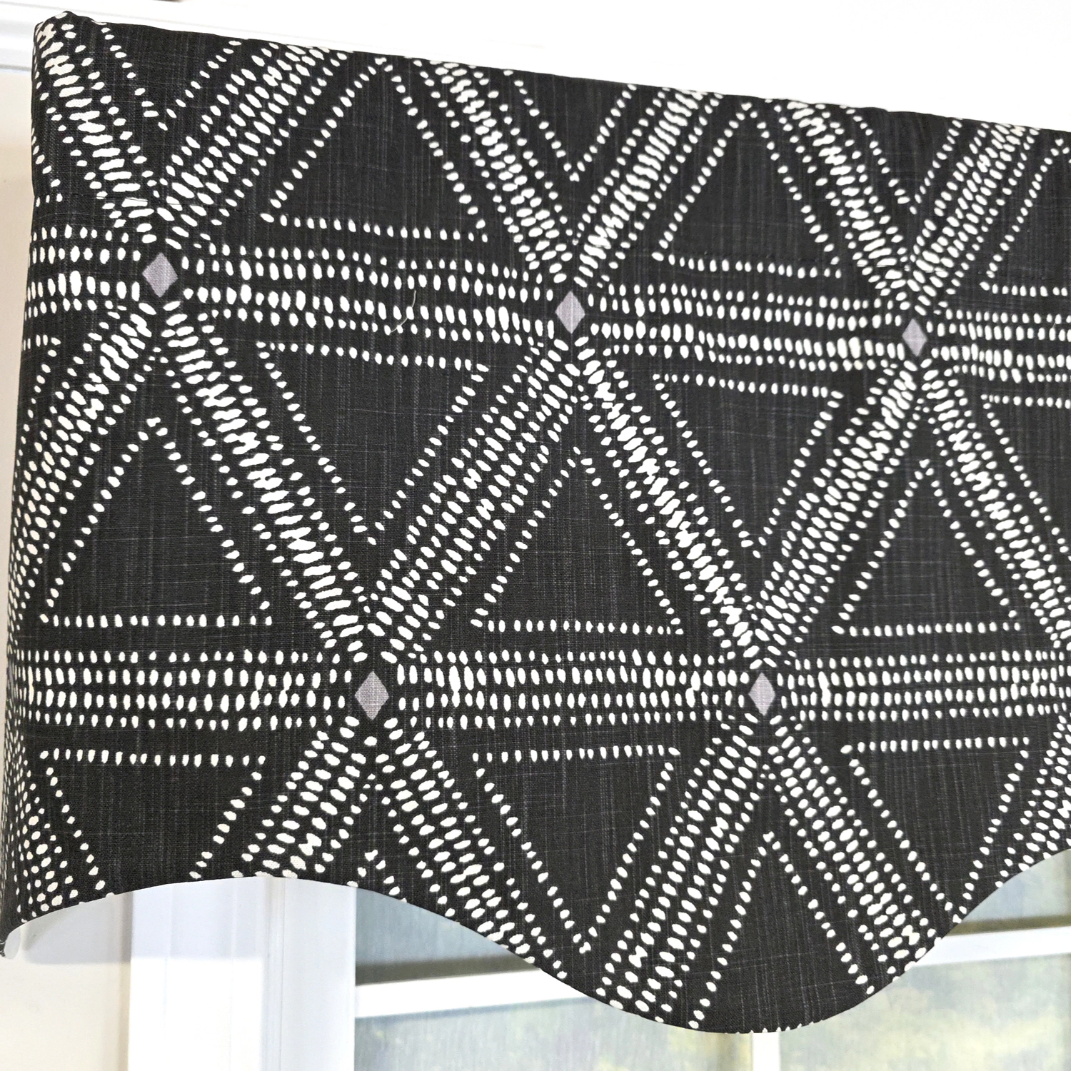 RLF Home 100% Cotton Zircon Regal With Poly/Cotton Ivory lining Rod Pocket Valance 50" x 16" Silver