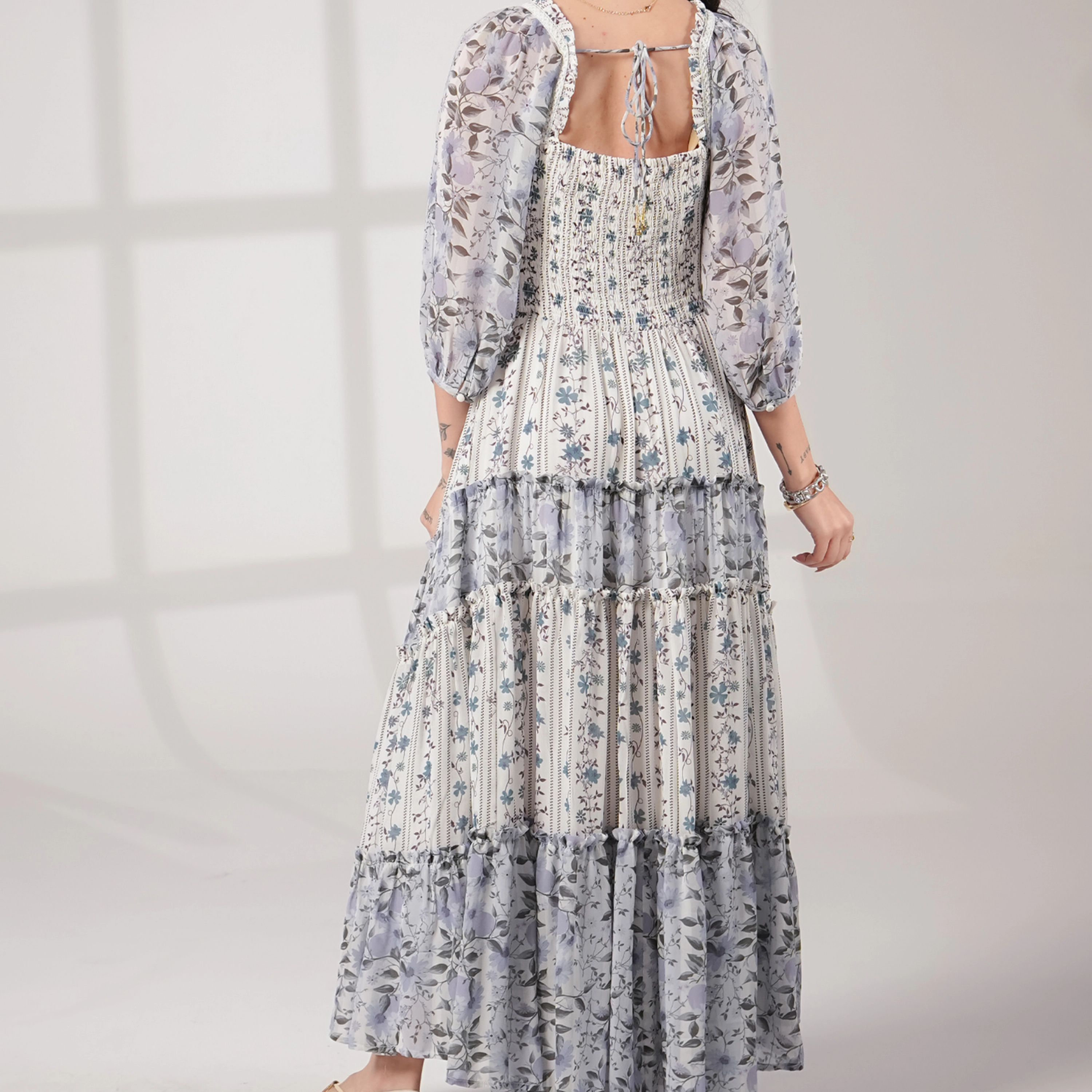 Rose & Nancy Women's Farrah Mix Print Maxi Dress