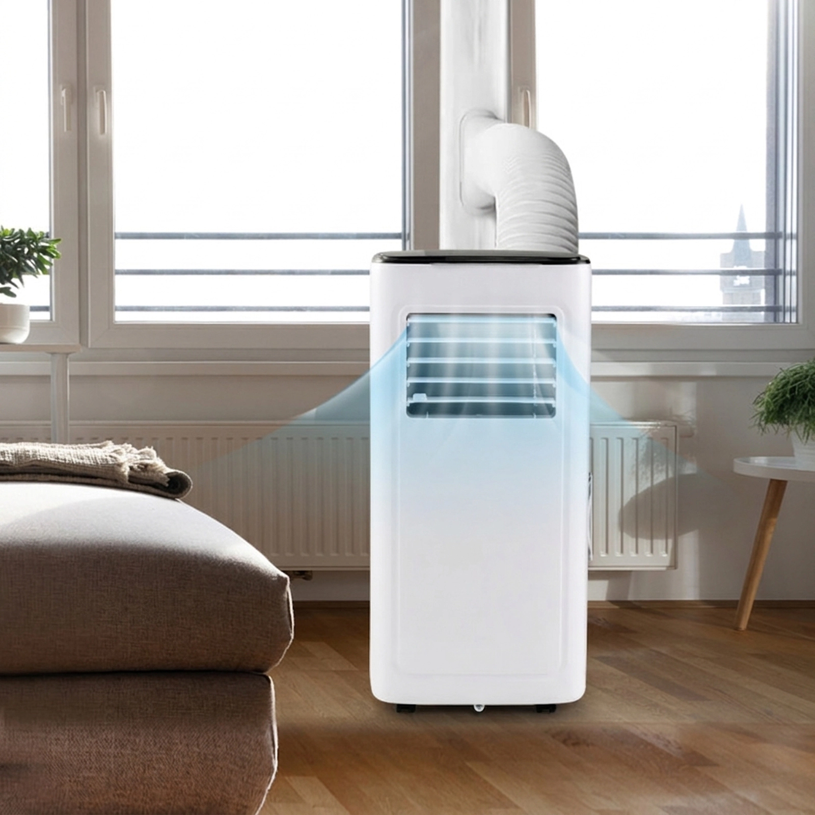 SUGIFT White 9000-BTU 3-in-1 Portable Air Conditioner with Dehumidifier and 24H Timer 13-in W 12-in D 27-in H