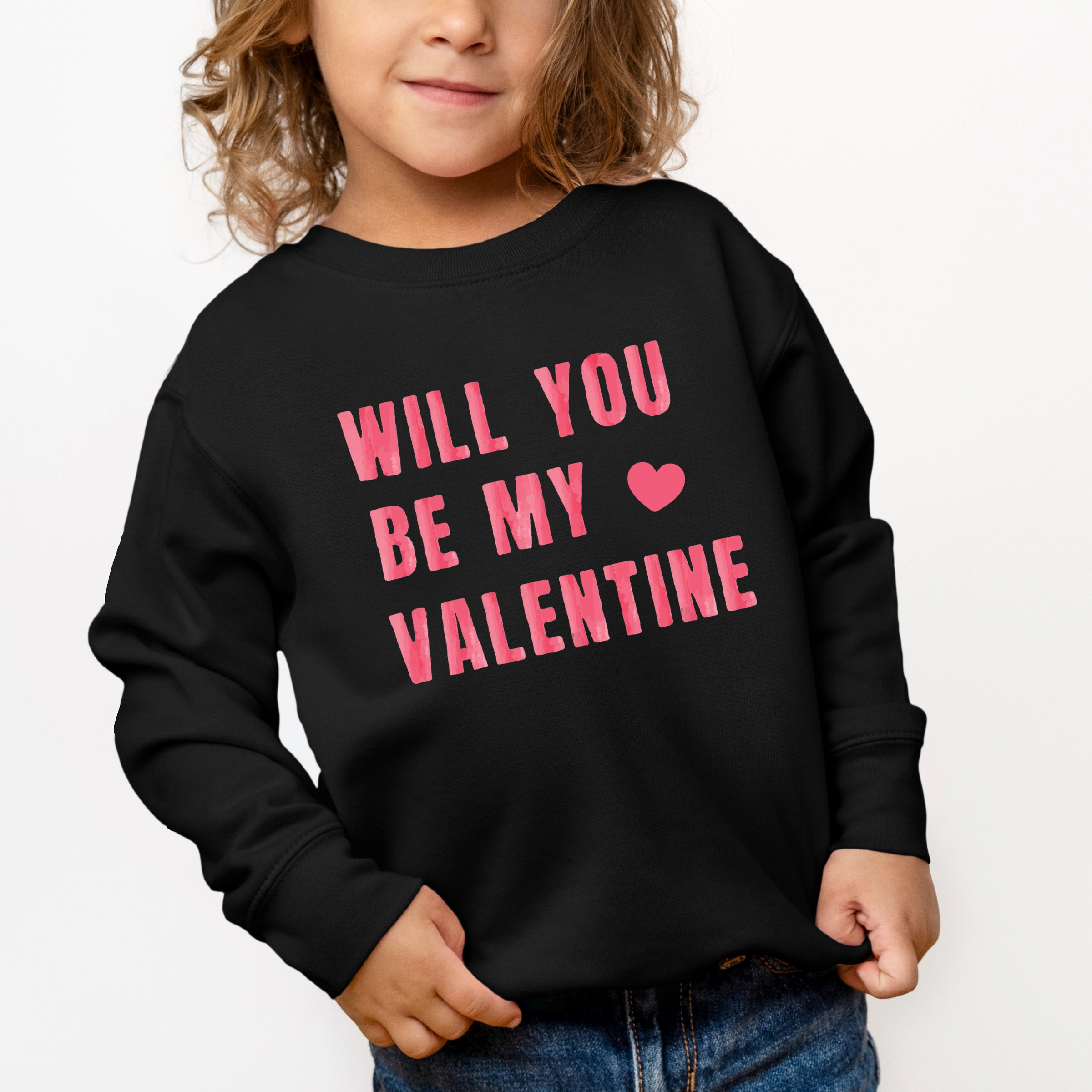 The Juniper Shop - Toddler Graphic Sweatshirt Be My Valentine Watercolor