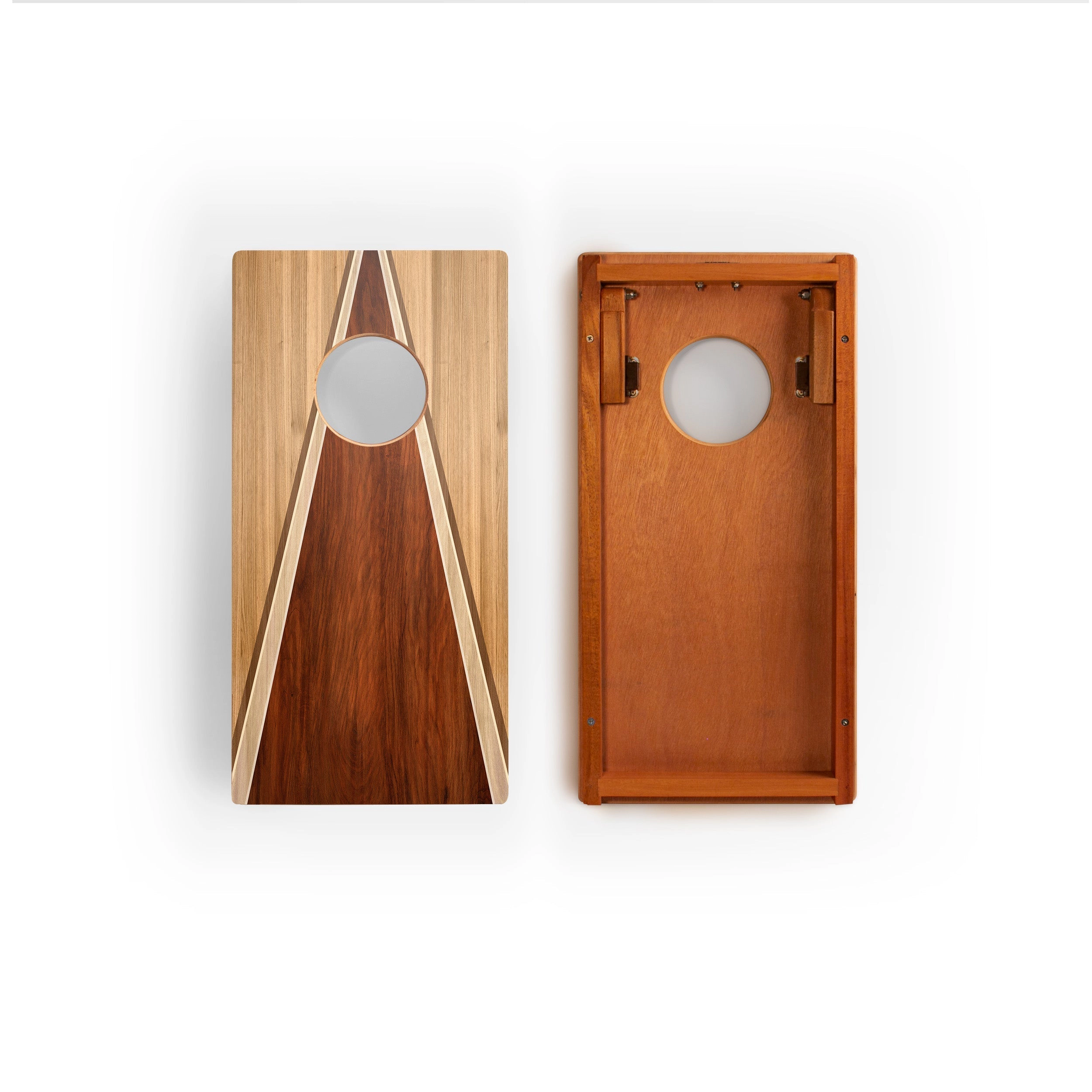 Elakai 1ft x 2ft Classic Wood Triangle Mahogany Pathfinder Cornhole Board Set