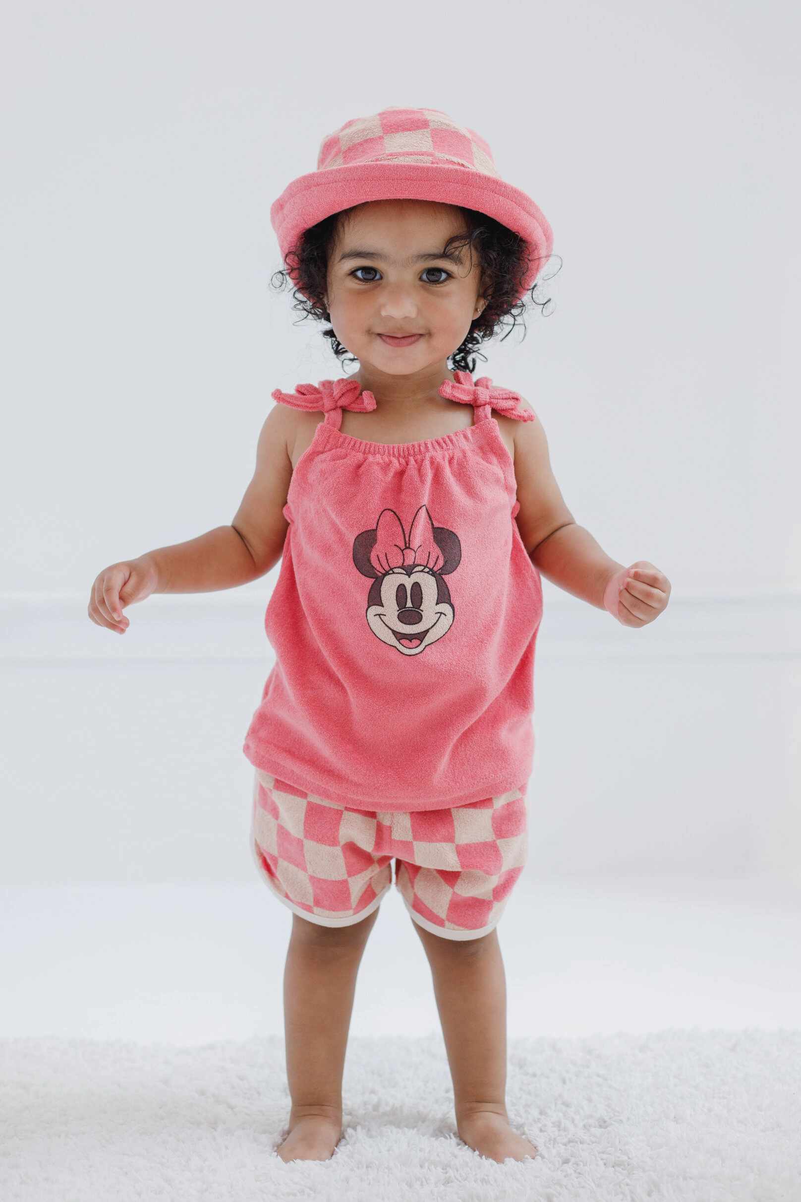 Disney Baby Girls' Tank Top and Shorts Set with Bucket Hat