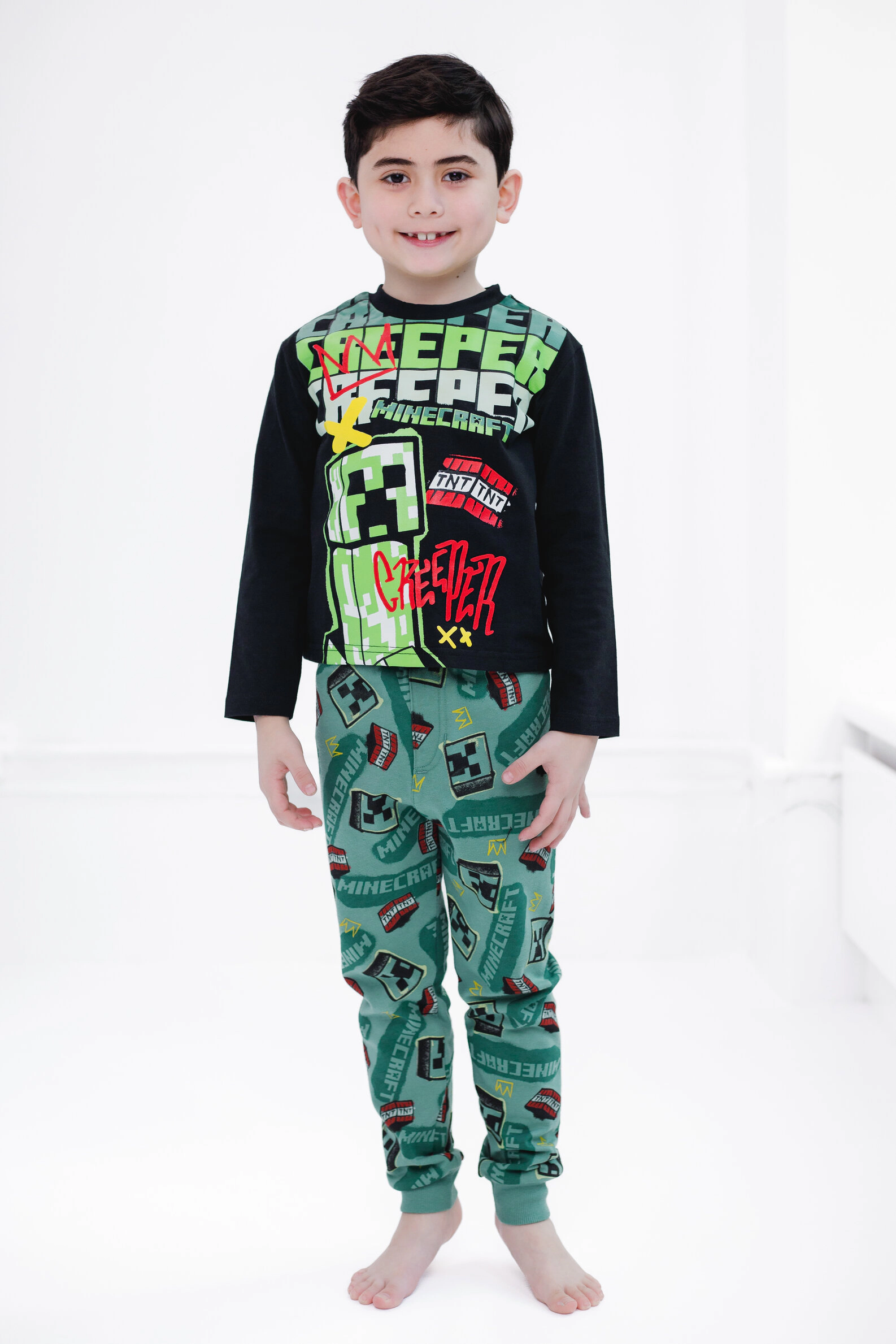 Minecraft Creeper Boys' Loungewear 2-Piece Tee and Pants Set