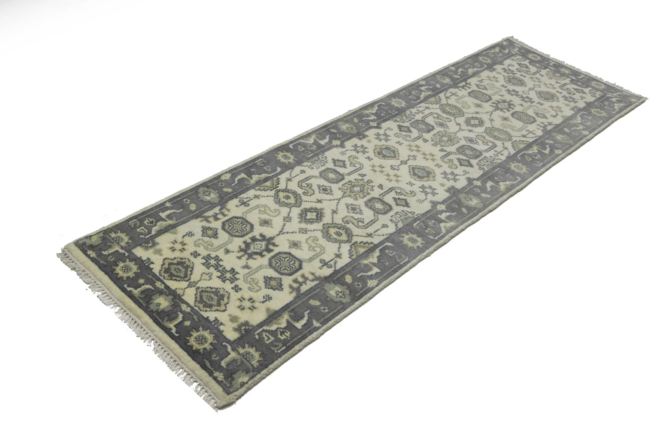 Magic Rugs Cream Taupe Floral 2'5X8 Oushak Chobi Oriental Runner Rug