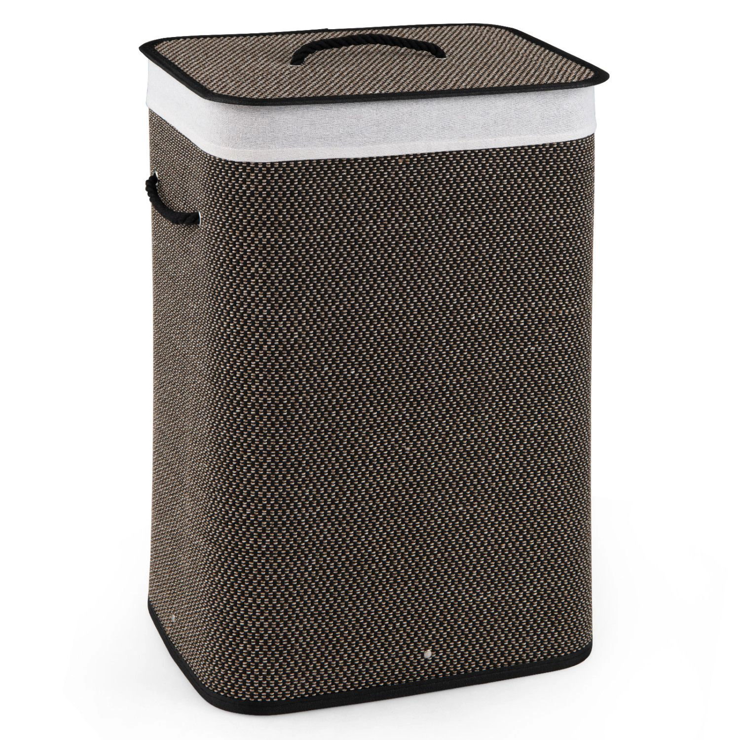 SlickBlue 19-Gallon Folding Wicker Laundry Basket with Removable Liner