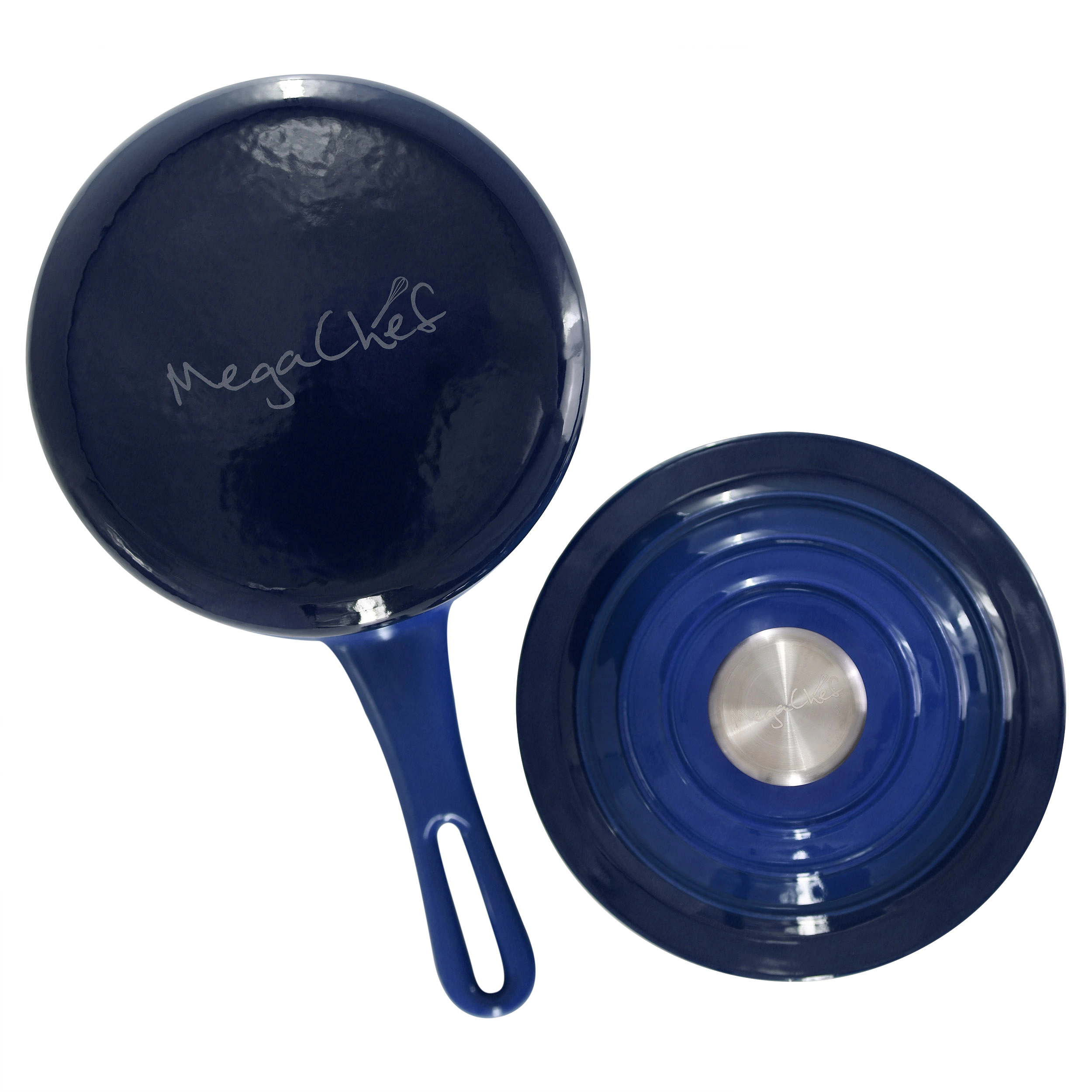 MegaChef 2 Quart Enameled Cast Iron Sauce Pan Gradient Purple