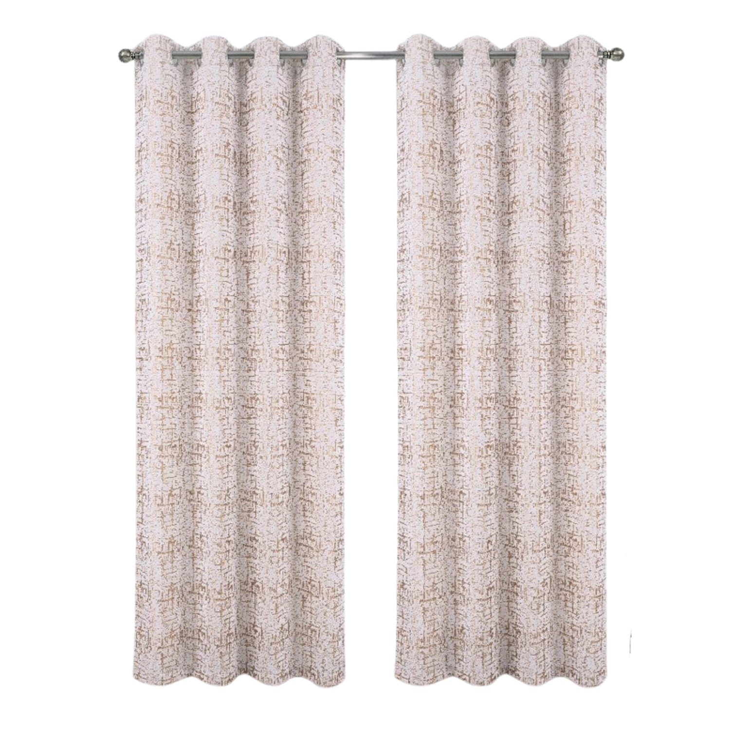 RT Designers Collection 100% Polyester 140 GSM Luca Jacquard Grommet Curtain Panel 54" x 84" Chocolate