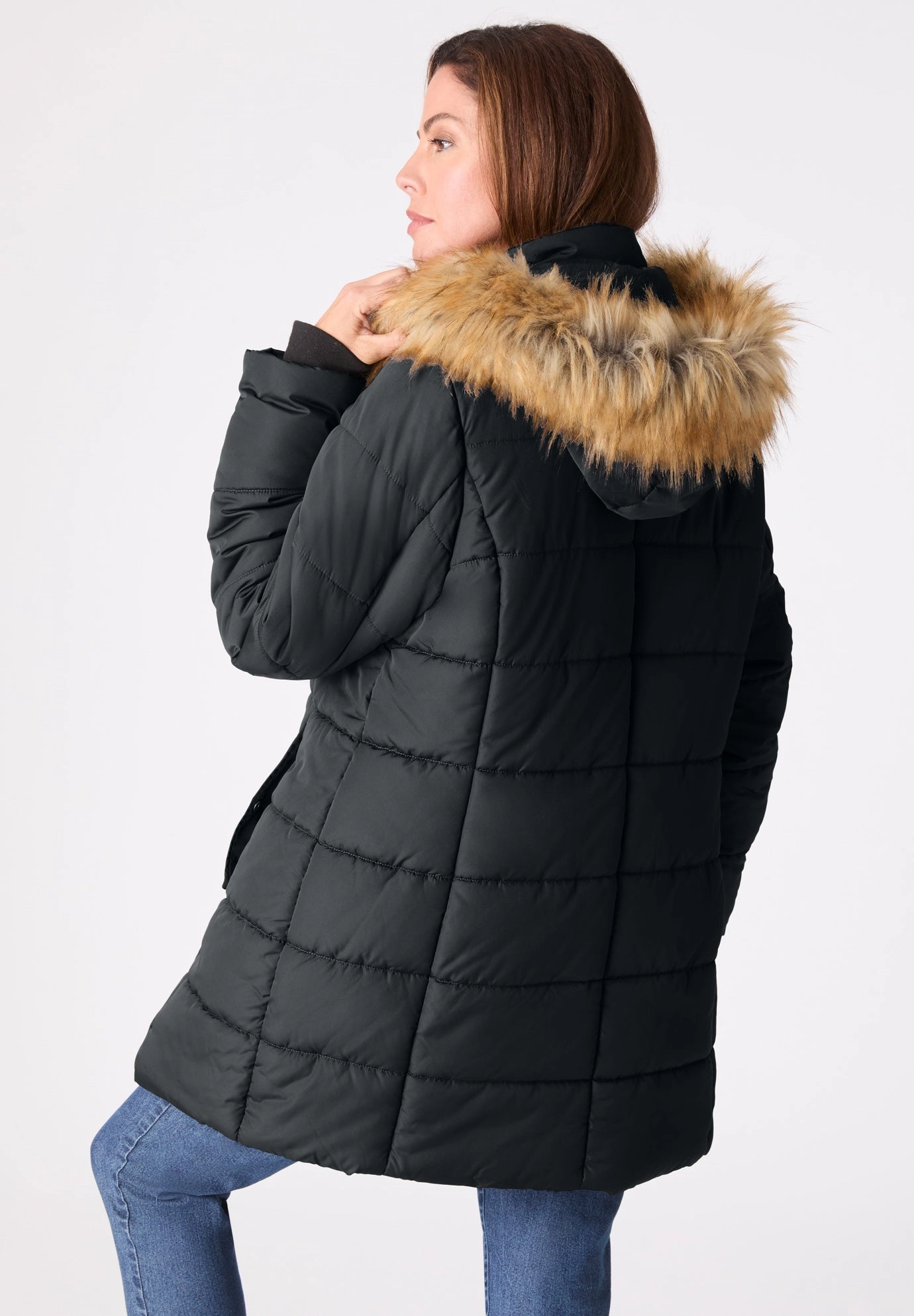 Roaman's Women's Plus Size Classic Length Puffer Coat