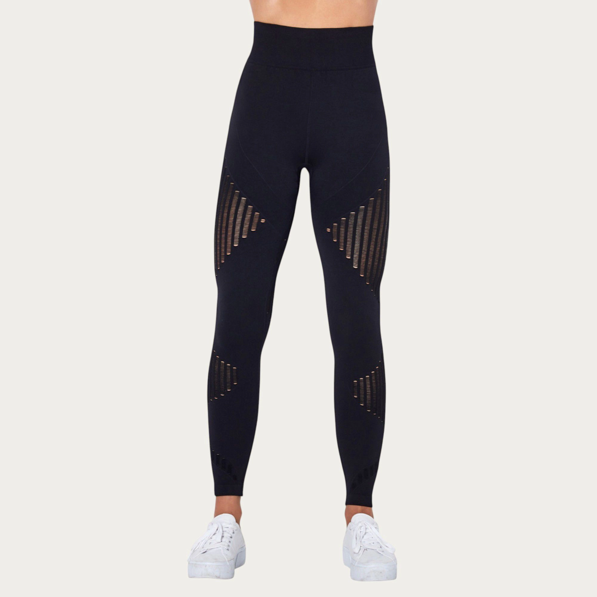 Anna-Kaci Active Women's Seamless Patterned Leggings with Ribbed Details and Contouring Panels