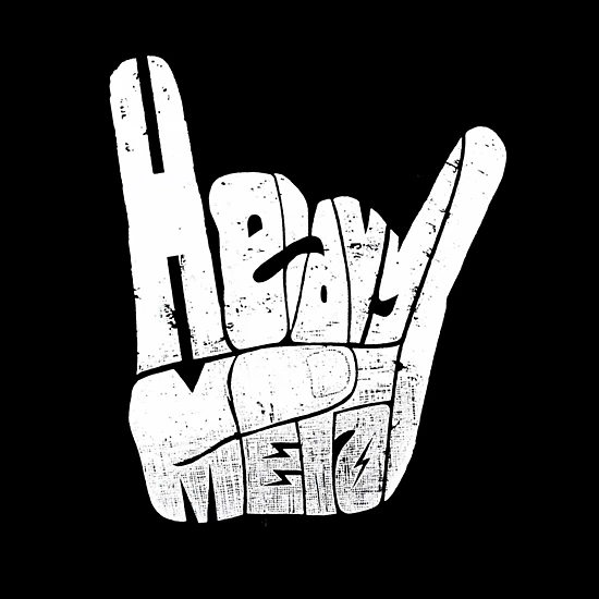 LA Pop Art Men's Heavy Metal Word Art T-Shirt - Ronnie James Dio Horns