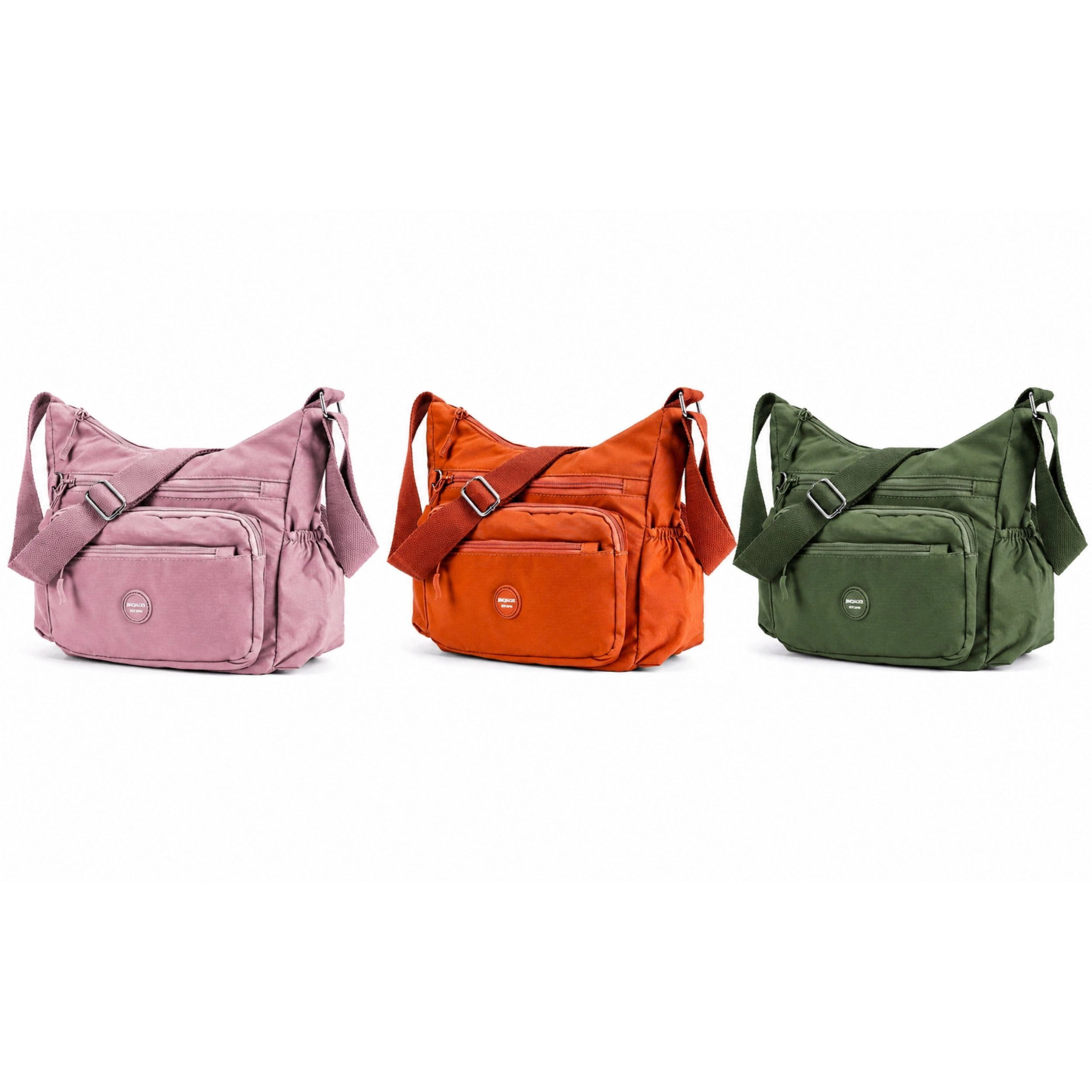 Home Collection Women’s Water Resistant Nylon Crossbody Bag with Multi Pockets