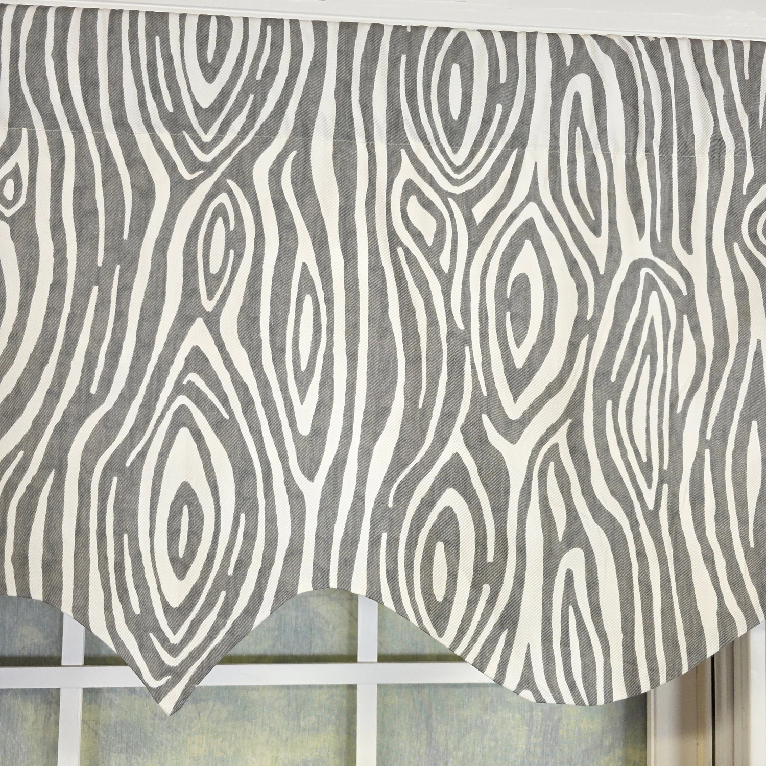 RLF Home 100% Cotton Nyx Regal  Fully lined Windows Rod Pocket Valance 50" x 17"  Gray
