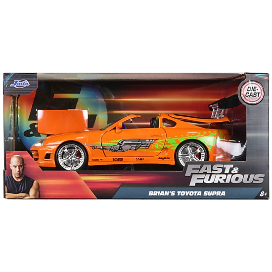 Jada Brian's Toyota Supra Orange with Graphics "Fast & Furious" Movie 1/24 Diecast Model Car by Jada