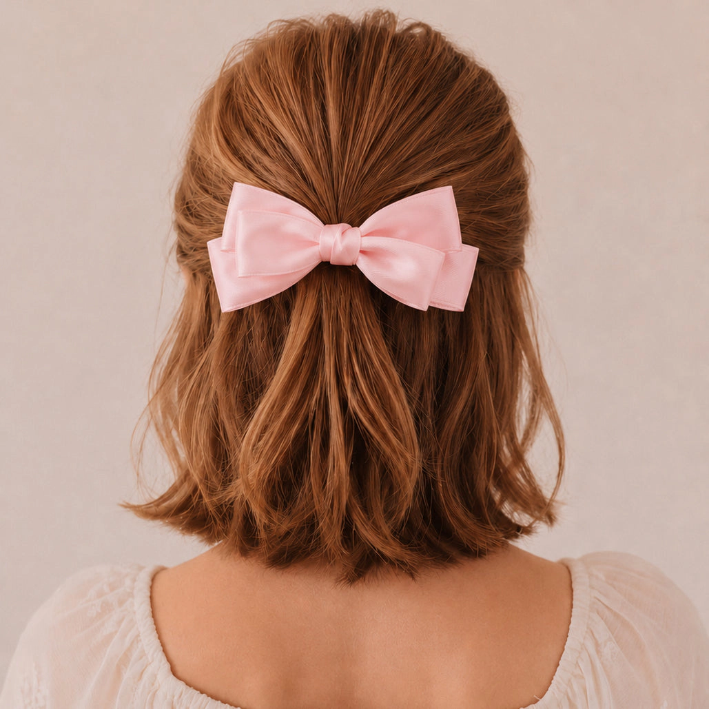 Puttisu Girls 2-Piece Large Double Bow Clip Set
