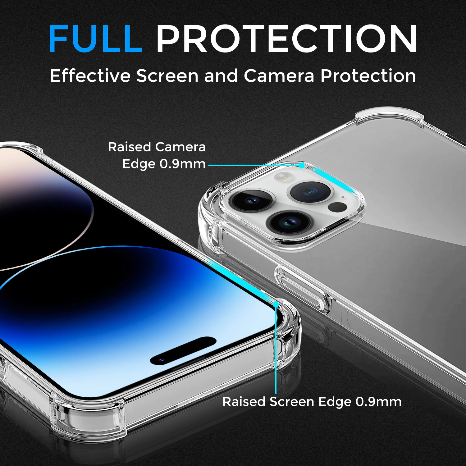 Alpha Digital Made for iPhone 14 Series, 360 Protection Shockproof - Clear Phone Case