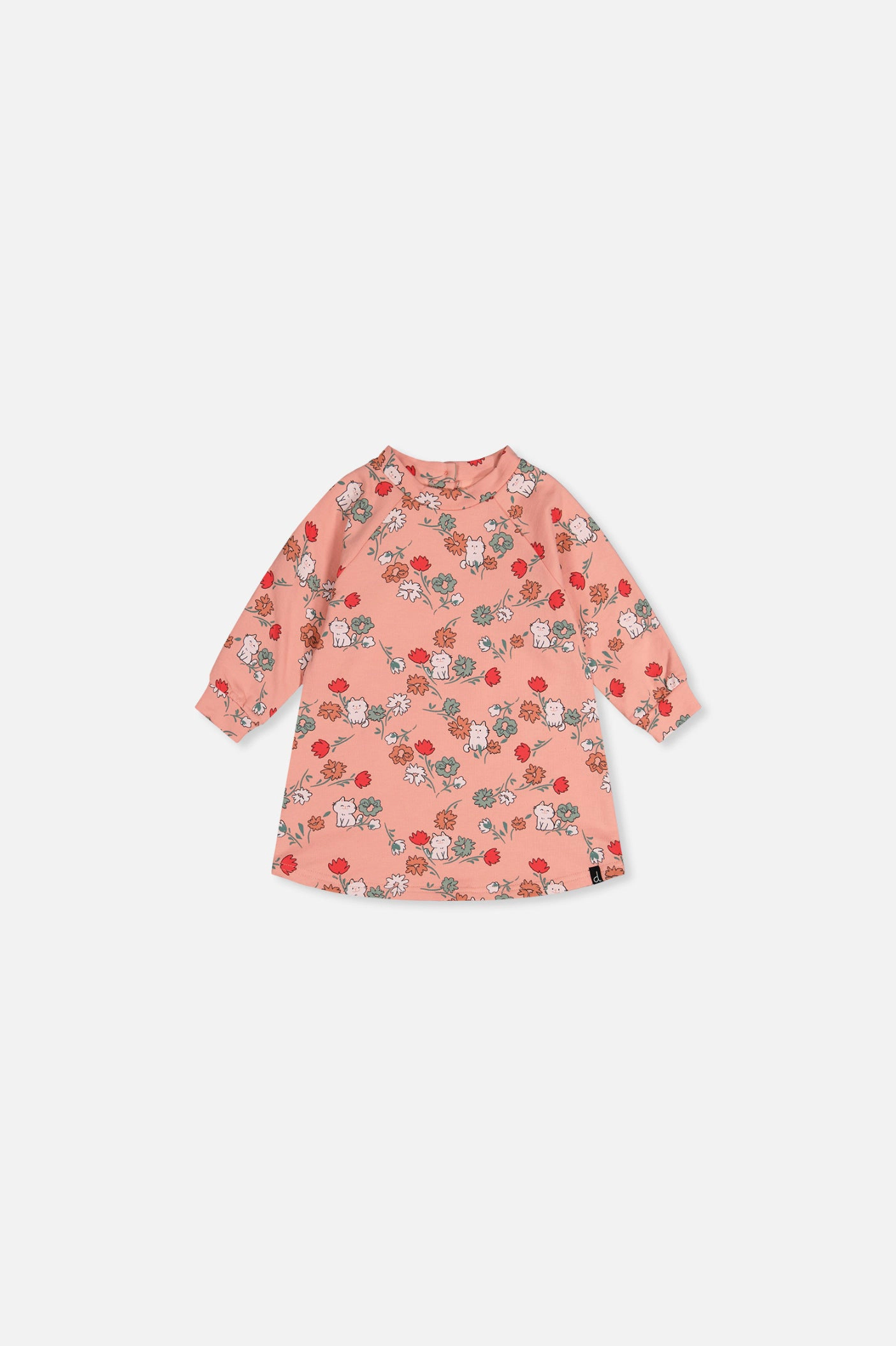 Deux par Girls Cat Print French Terry Dress