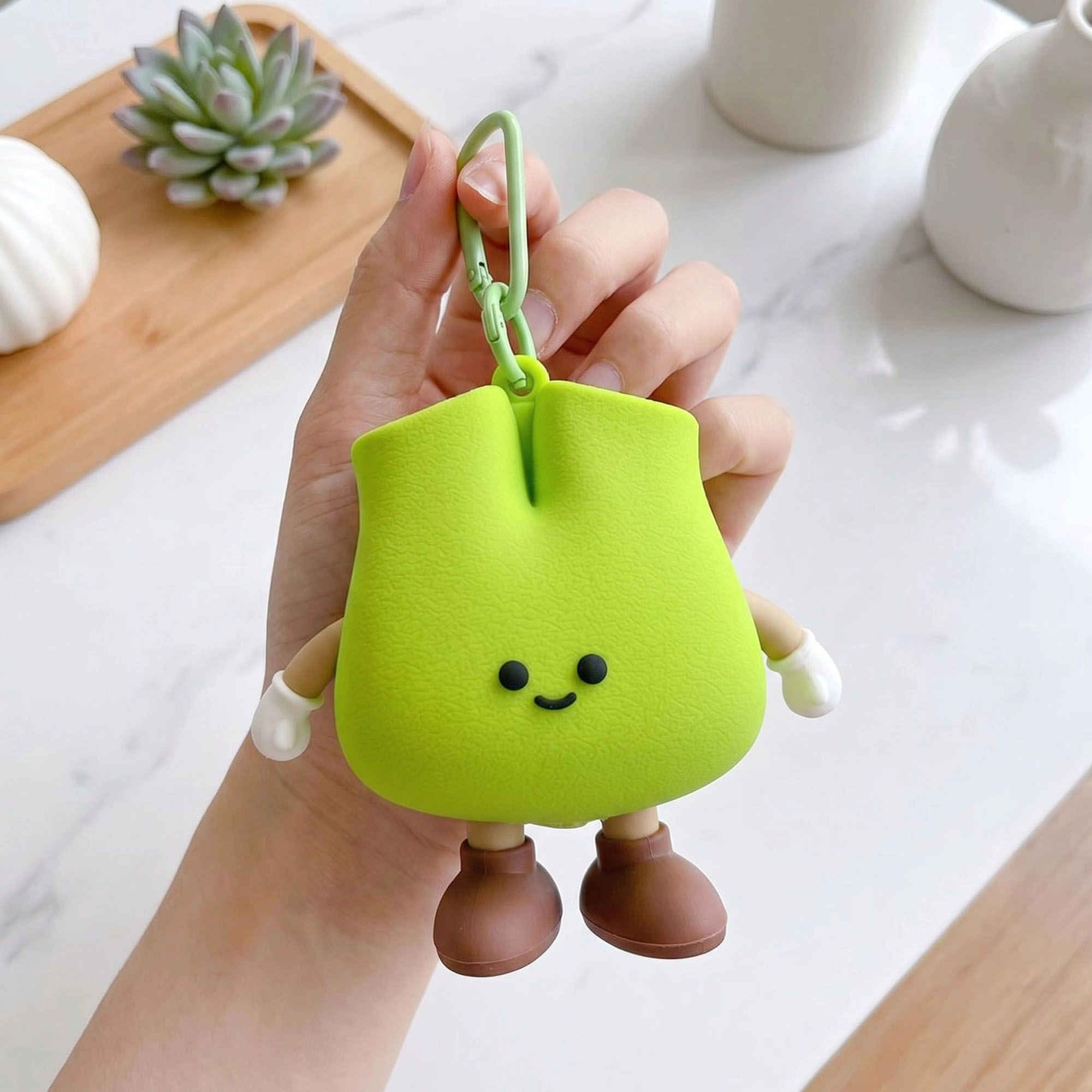 Alilang Women's 2-Piece Womens Pouch Bag Charm with Hanging Clip and Character Design