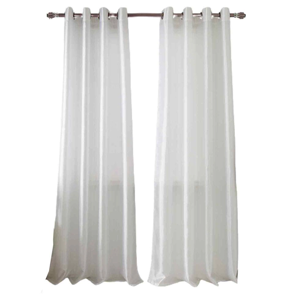 Olivia Gray Nancy Elegant Faux Silk Grommet Curtain Panel with 8 Bronze Metal Grommets - 54" x 63" each