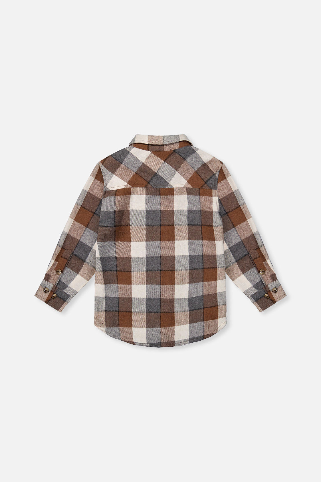Deux par Boys Button Front Plaid Flannel Shirt with Chest Pocket