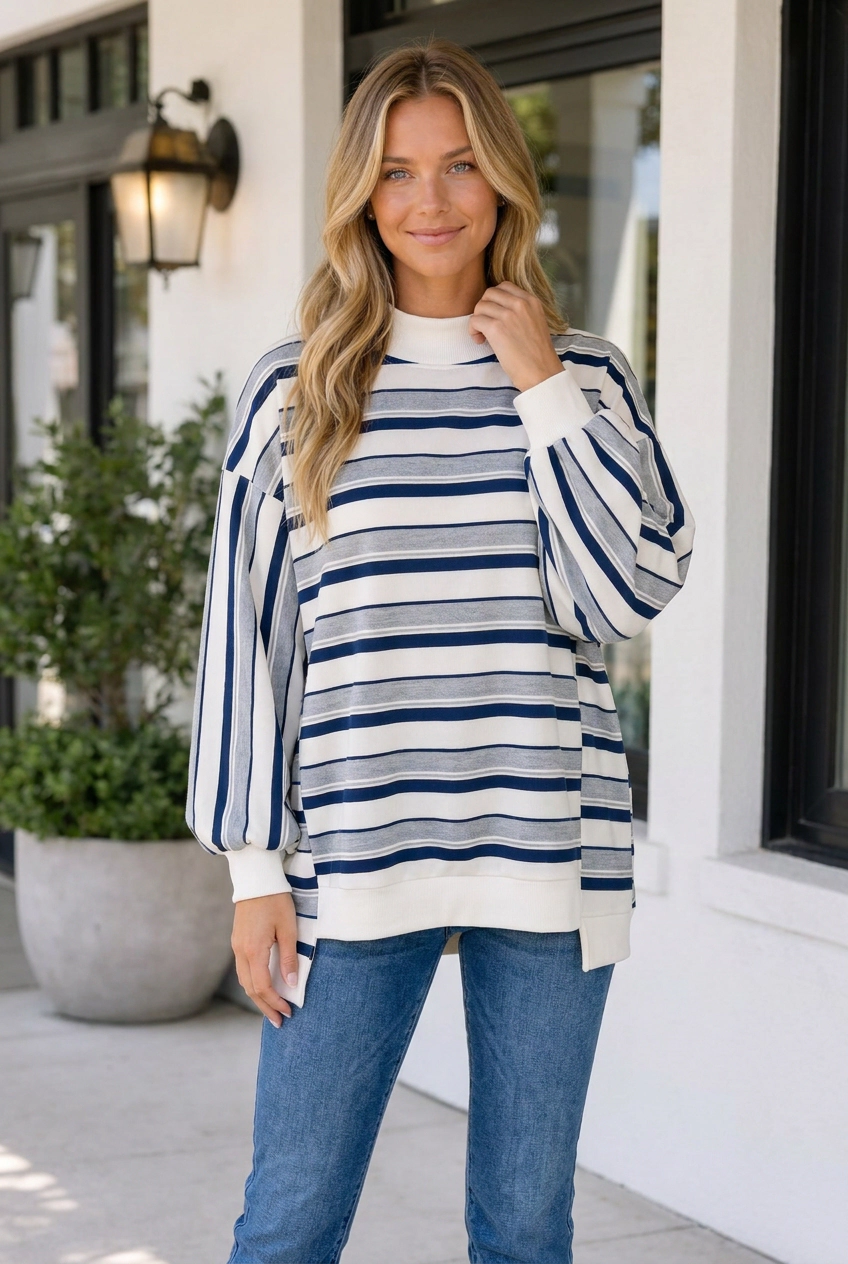 Threaded Pear Women's Shirley Sleeve Shift Silhouette Sweatshirt