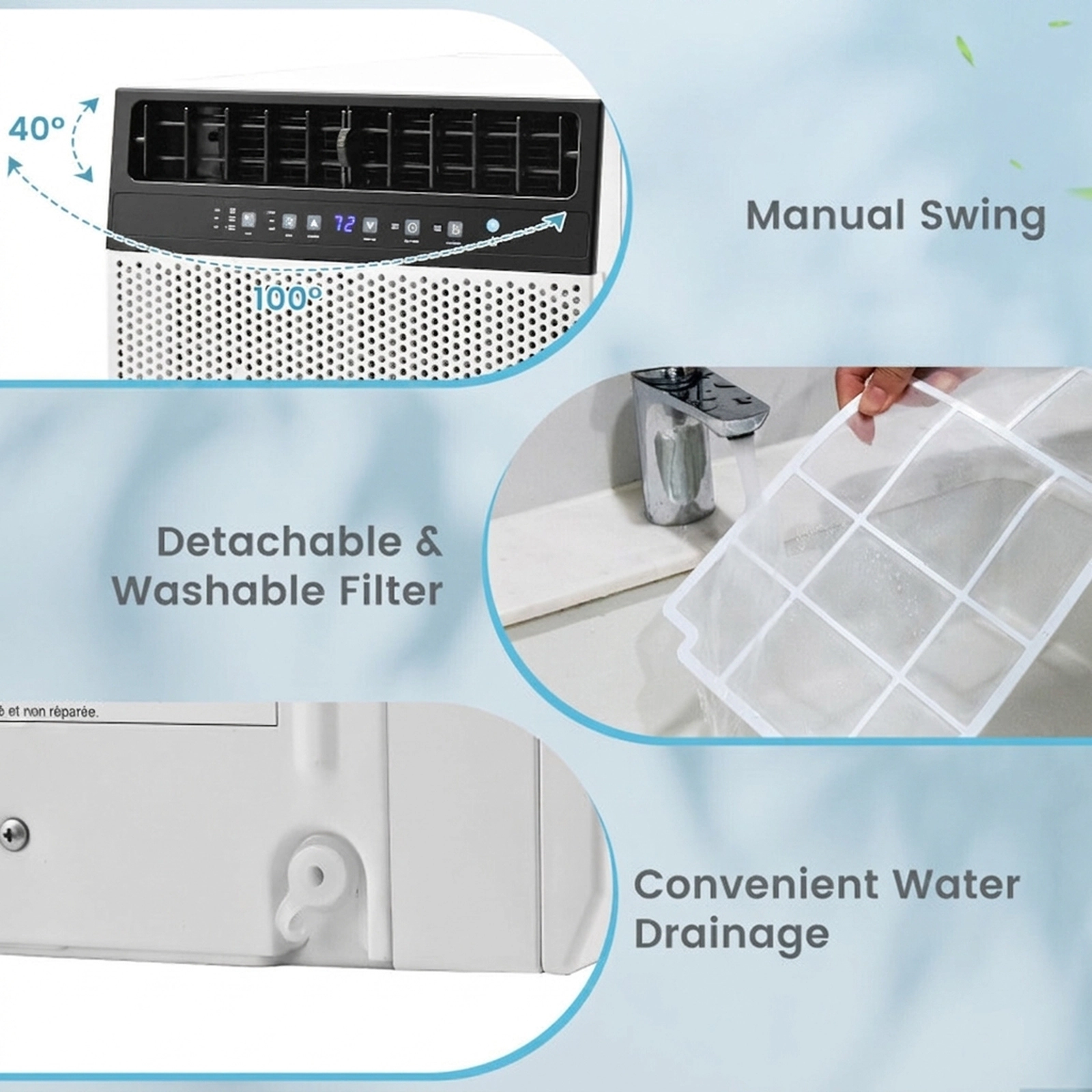 SUGIFT 12000 BTU Window Air Conditioner with My Temp Mode and 6 Modes 400 sq ft Coverage with Timer and Remote White