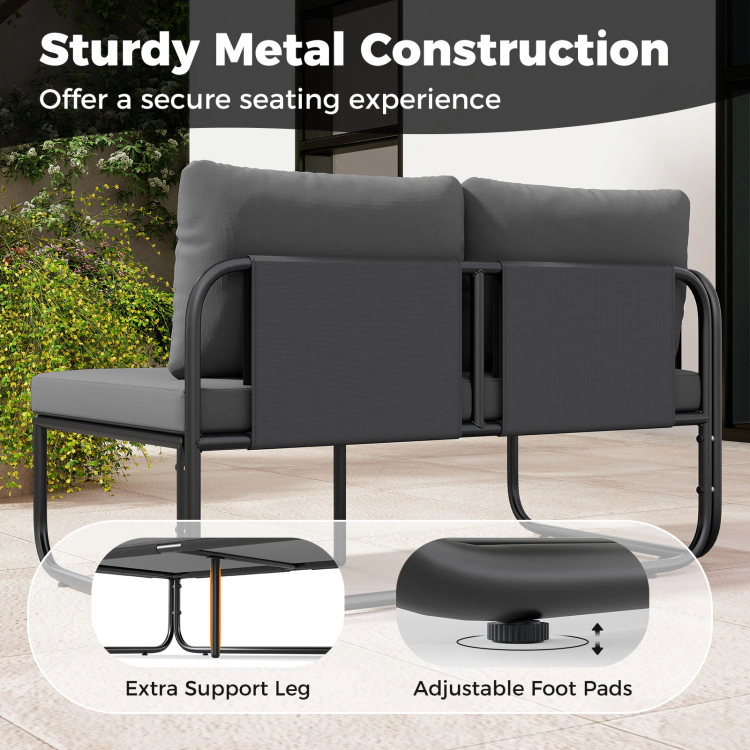 Hivvago 4 Pieces Patio Furniture Set With Cushions And Coffee Table