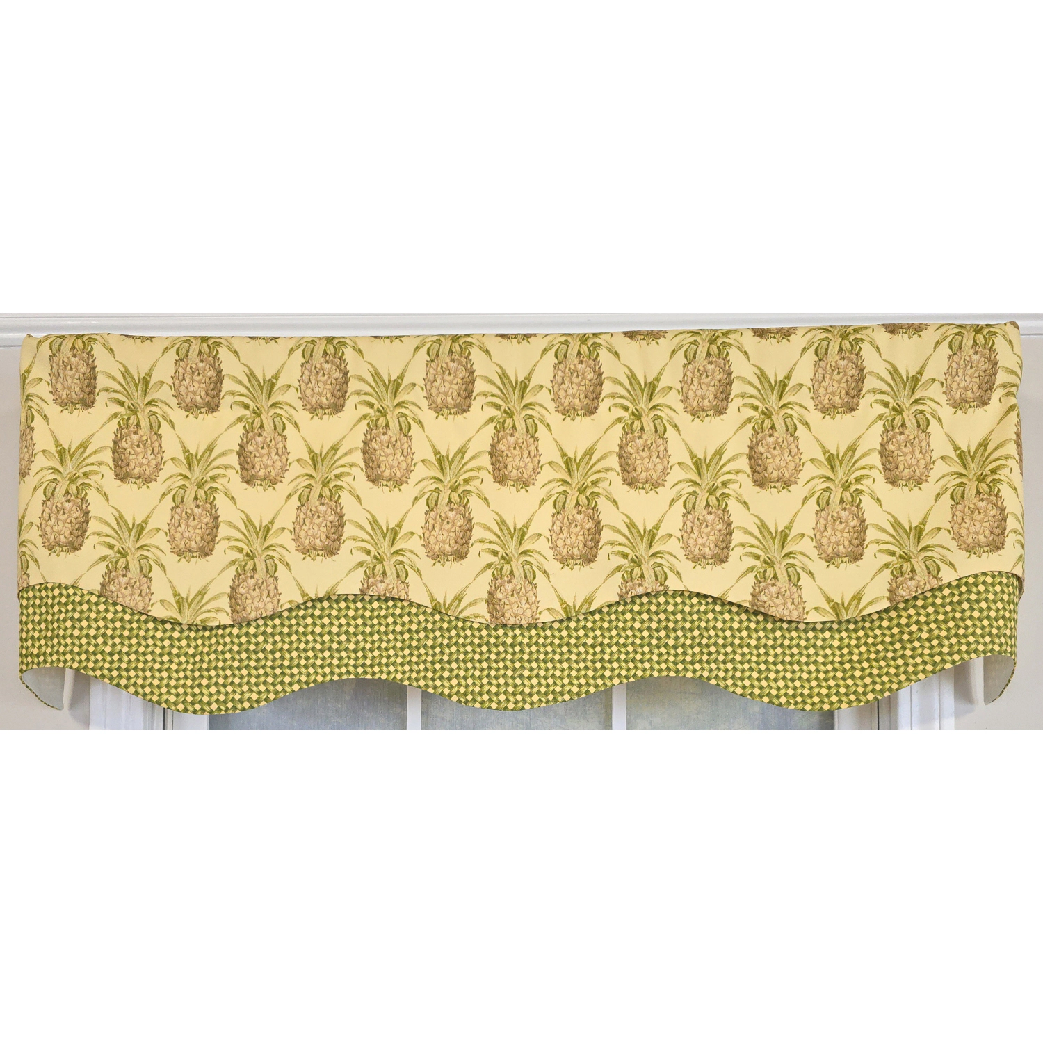 RLF Home 100% Cotton Kingston Glory  Fully lined Windows Rod Pocket Valance 50" x 16"  Yellow