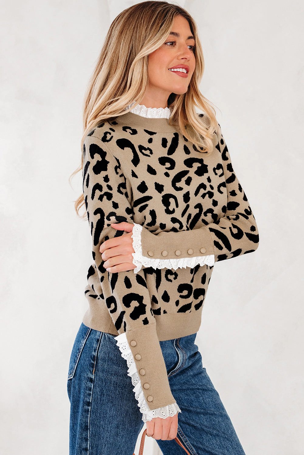 Threaded Pear Women's Amelia Ribbed Detail Cuffed Sweater