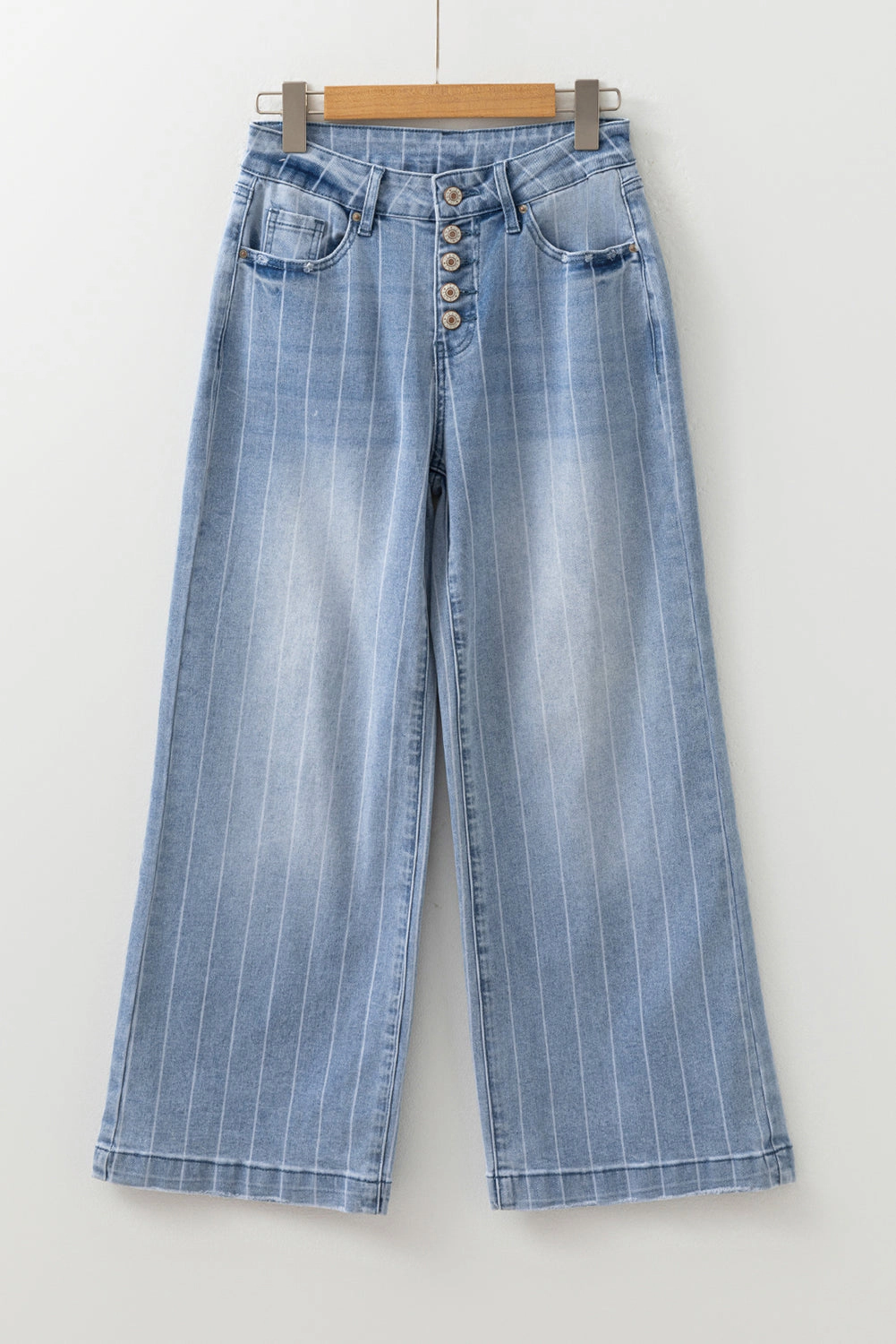 Threaded Pear Women's Sofia Pinstripe Wide Leg Jeans