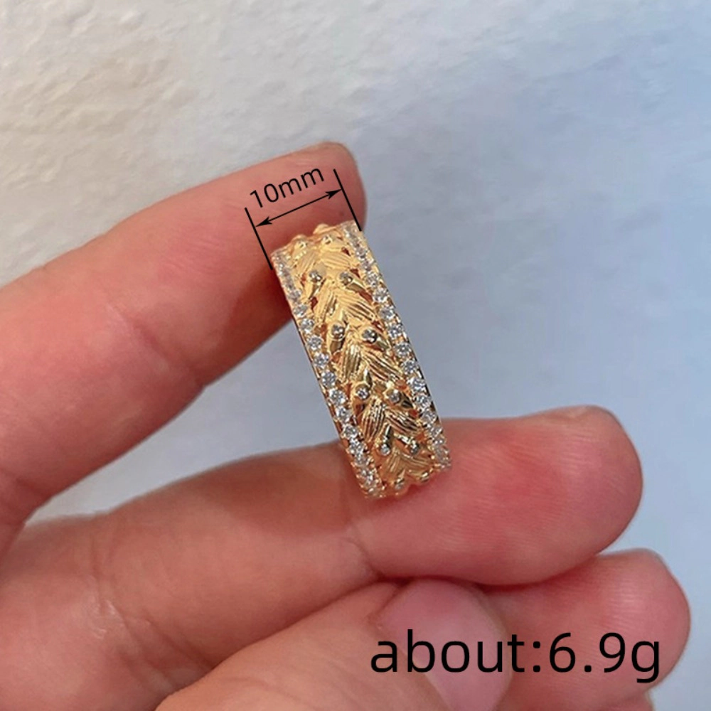 Full-Circle Wheat Ear Micro Pave CZ Ring for Women