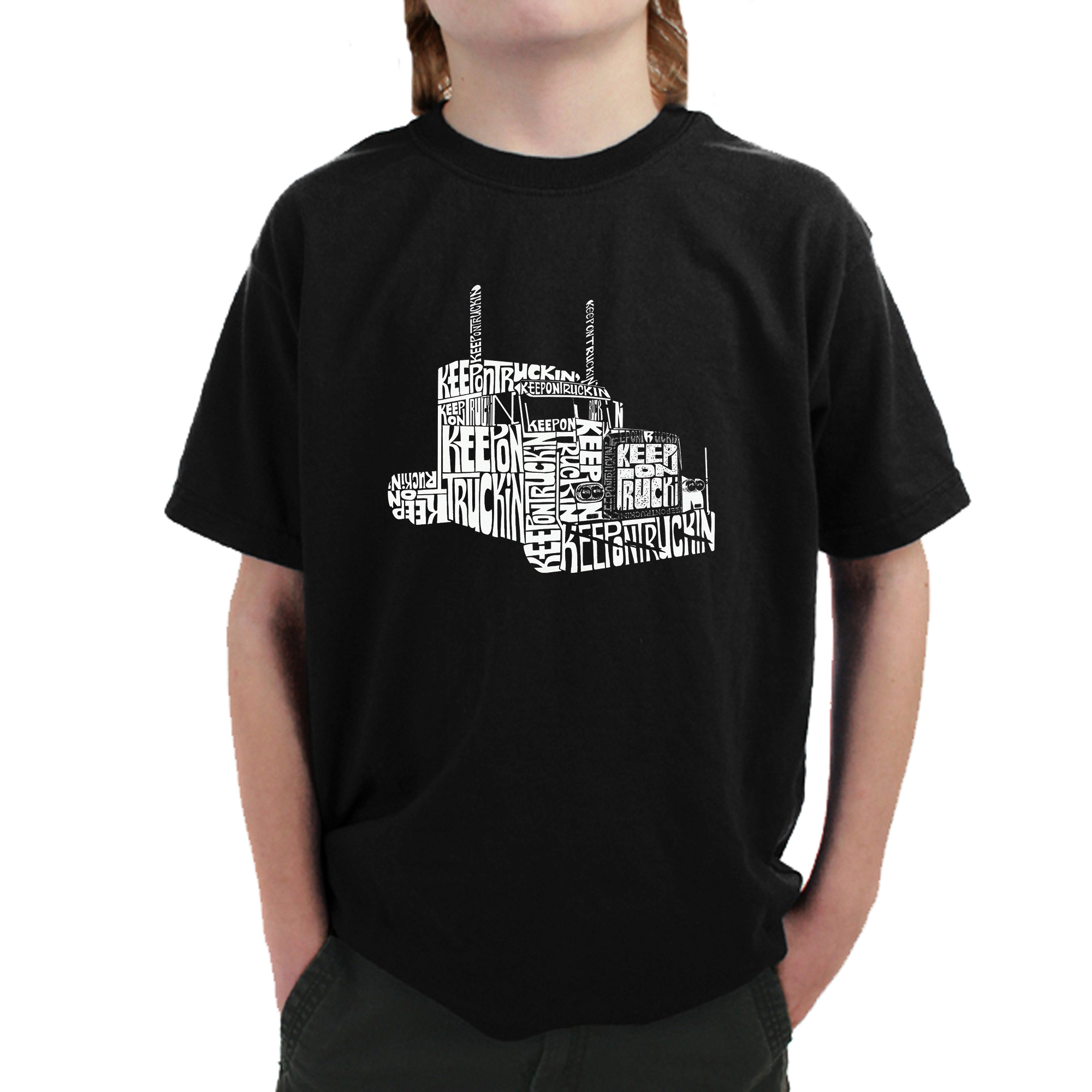 LA Pop Art Boy's Word T-Shirt - Keep On Truckin'