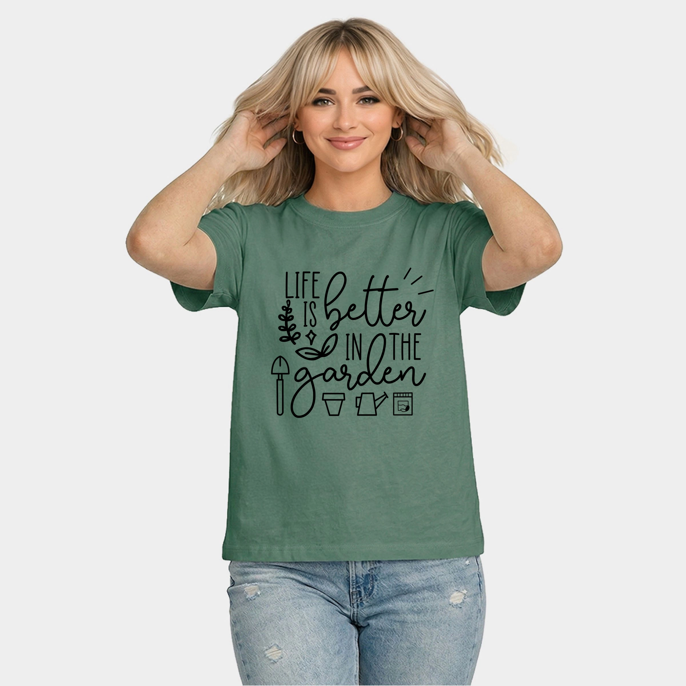Simply Sage Market - Life Is Better The Garden Women's Relaxed Boxy Tee