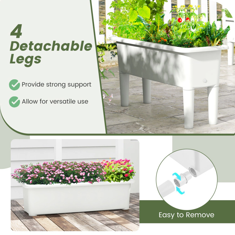 Hivvago 2 Pieces Raised Garden Beds Self-Watering Planter Box with Detachable Legs and Drainage Hole