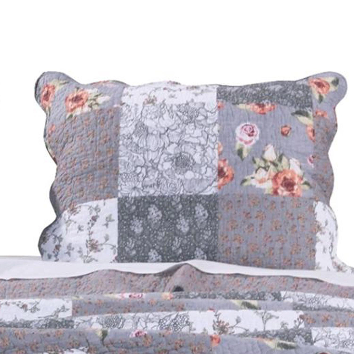 Greenland Home Fashions Barefoot Bungalow Giulia Fabulous Floral and Stencil Prints Reverses Pillow Sham