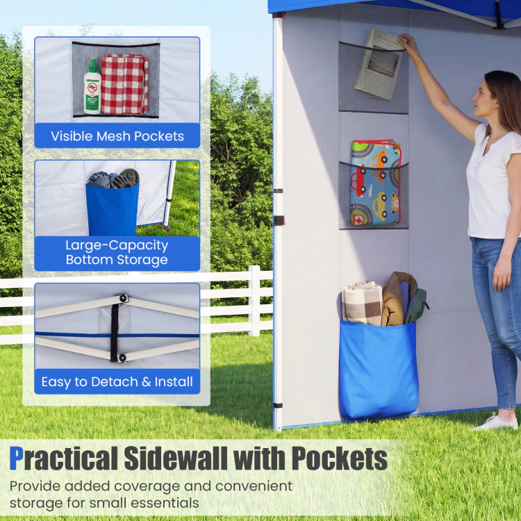 Hivvago Instant Pop Up Canopy Tent With Sidewall And 6 Pockets