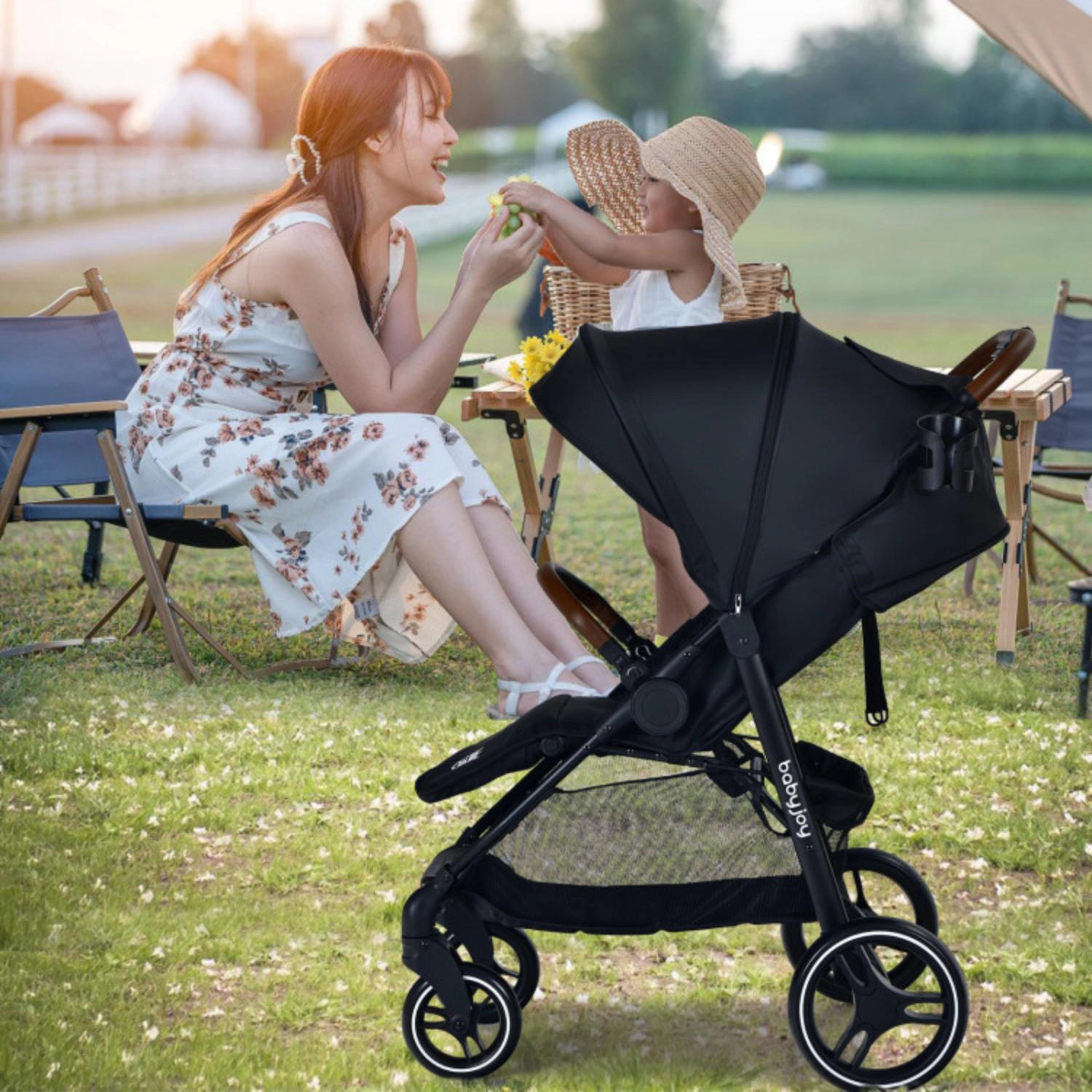 Hivvago High Landscape Baby Stroller with Easy One-Hand Fold Design