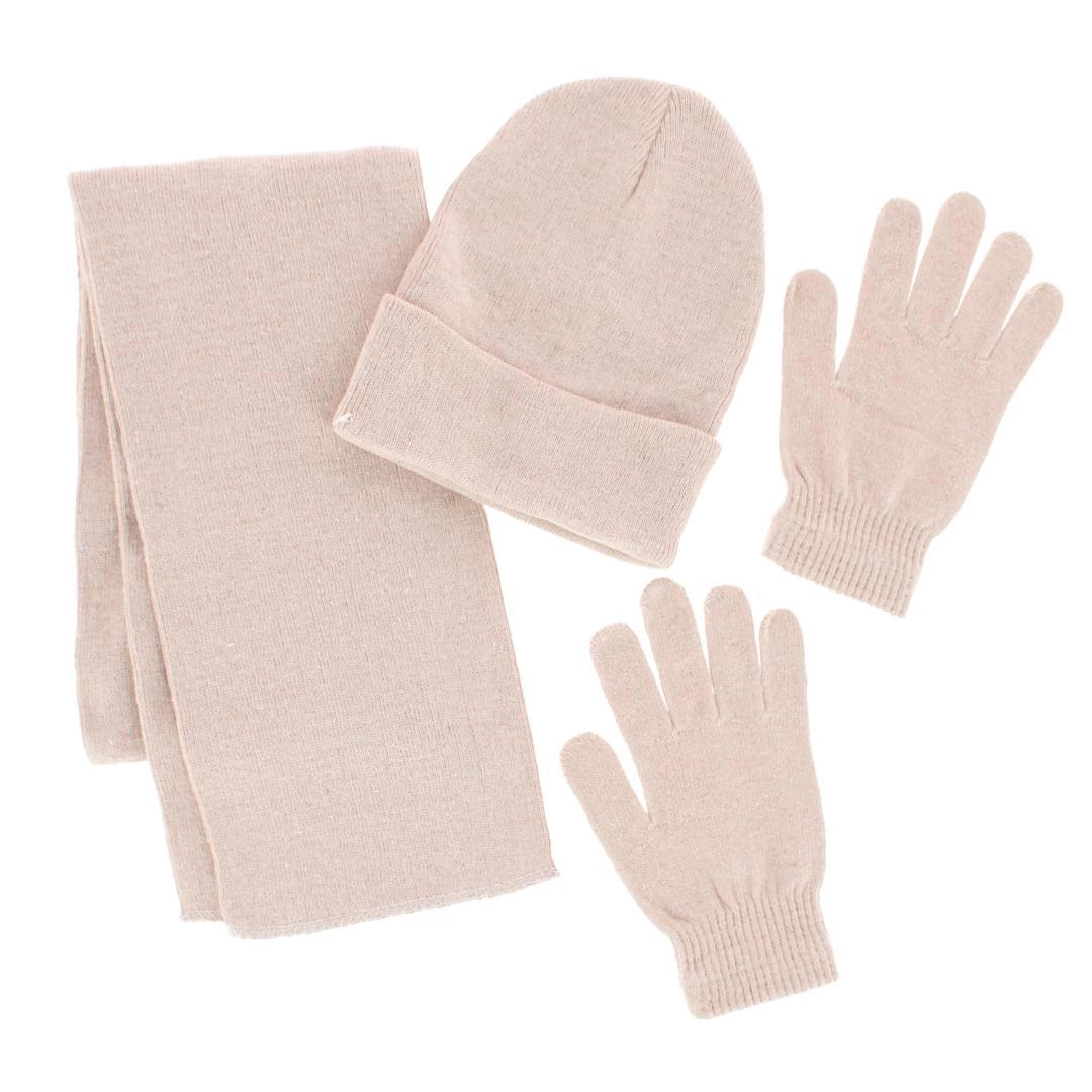 CTM Adult One Winter Beanie Hat Gloves and Scarf Set by Wootie