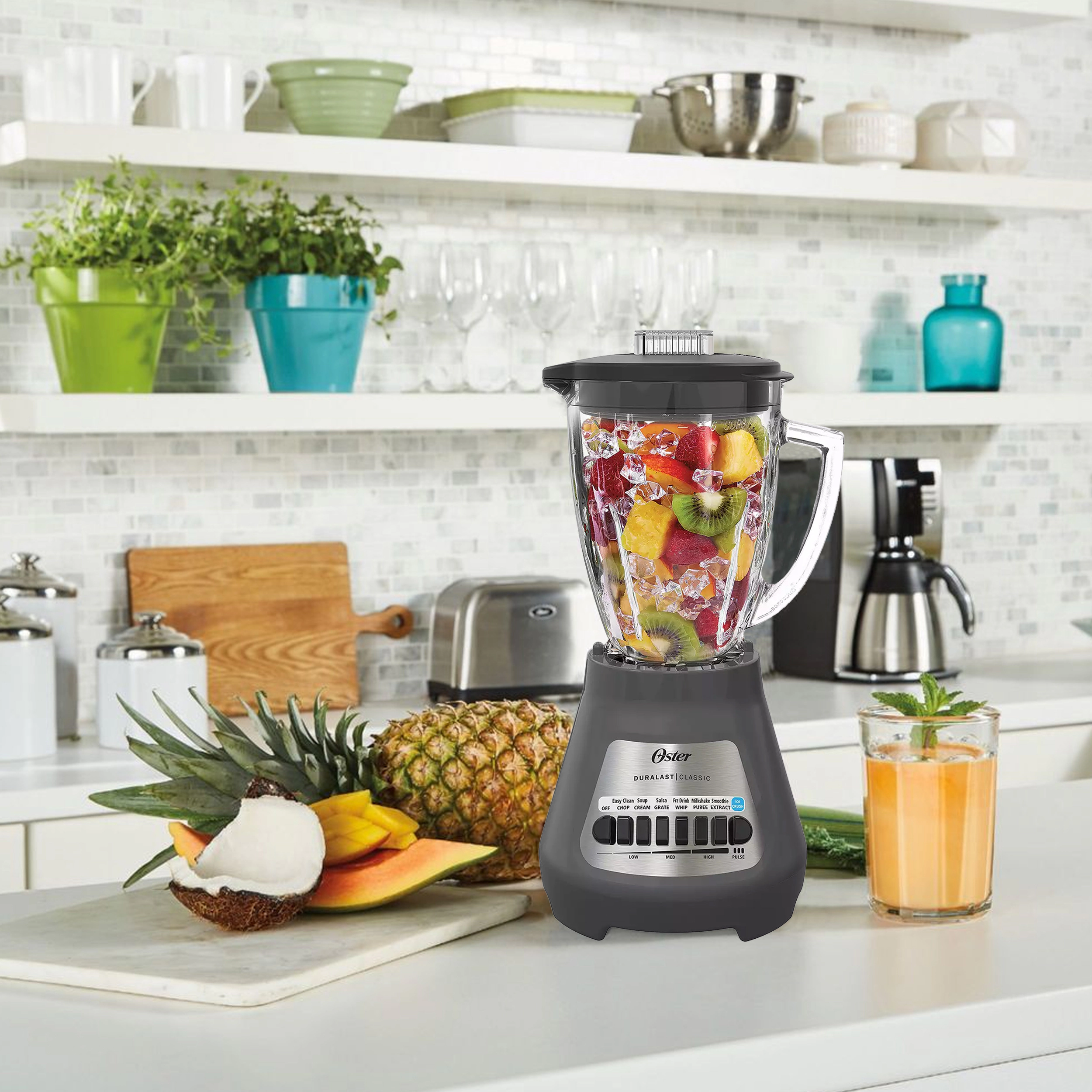 Oster Classic Duralast 8 Speed Blender with 6 Cup Glass Blending Jar in Grey