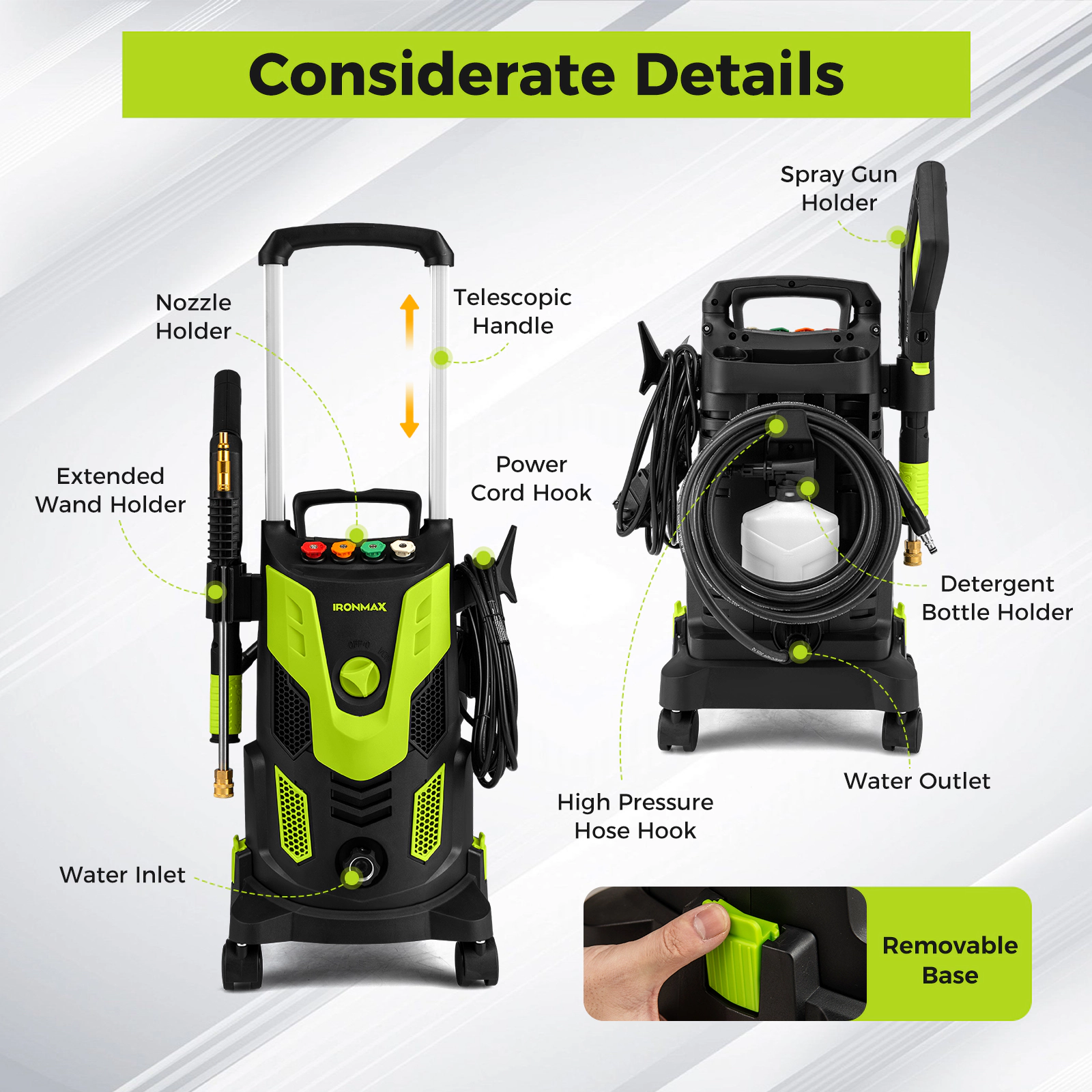 LJG 2300 PSI 1.8 GPM Electric High Pressure Power Washer