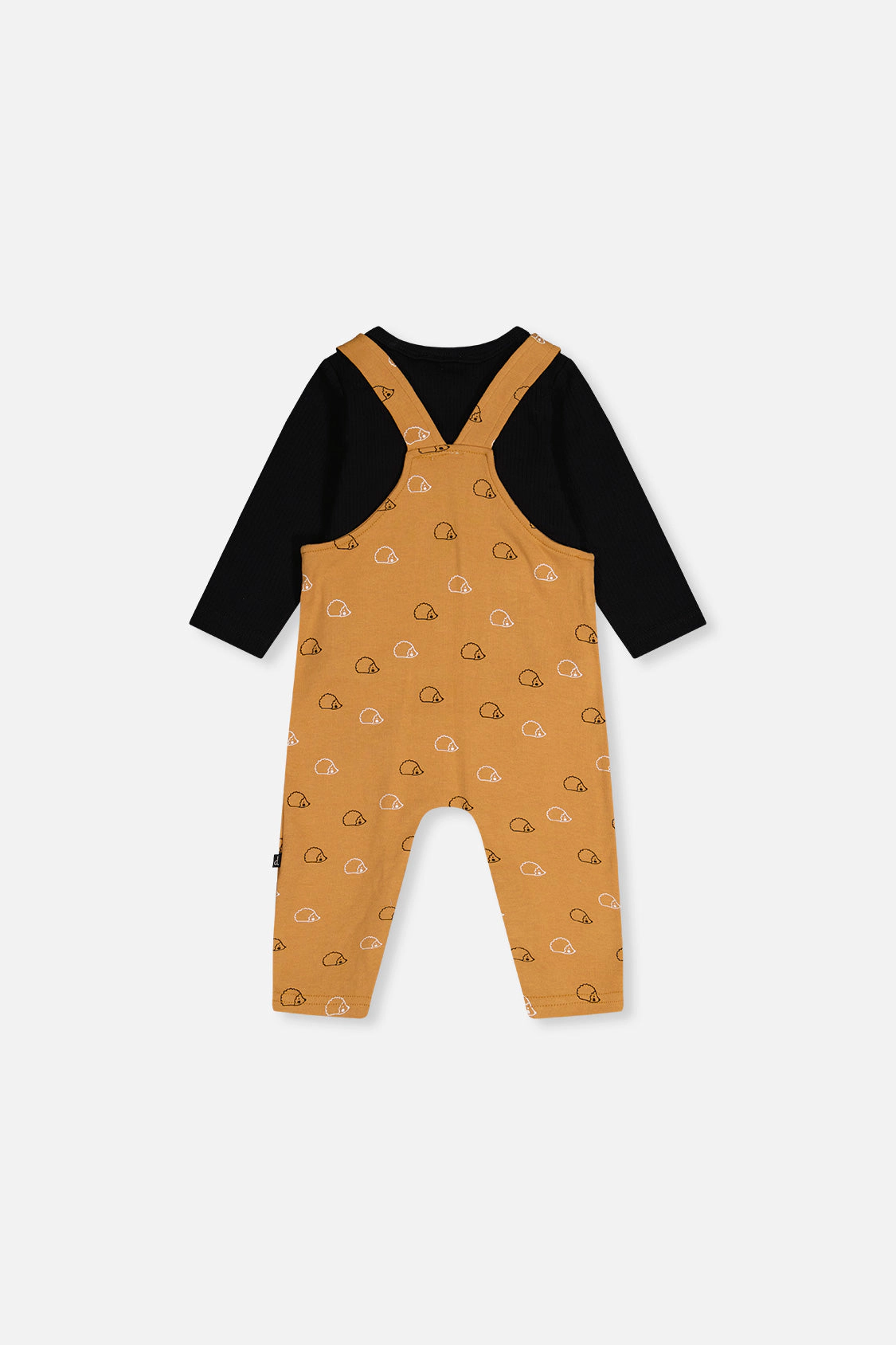 Deux par Boys Organic Cotton Onesie and Overalls Set with Hedgehog Print