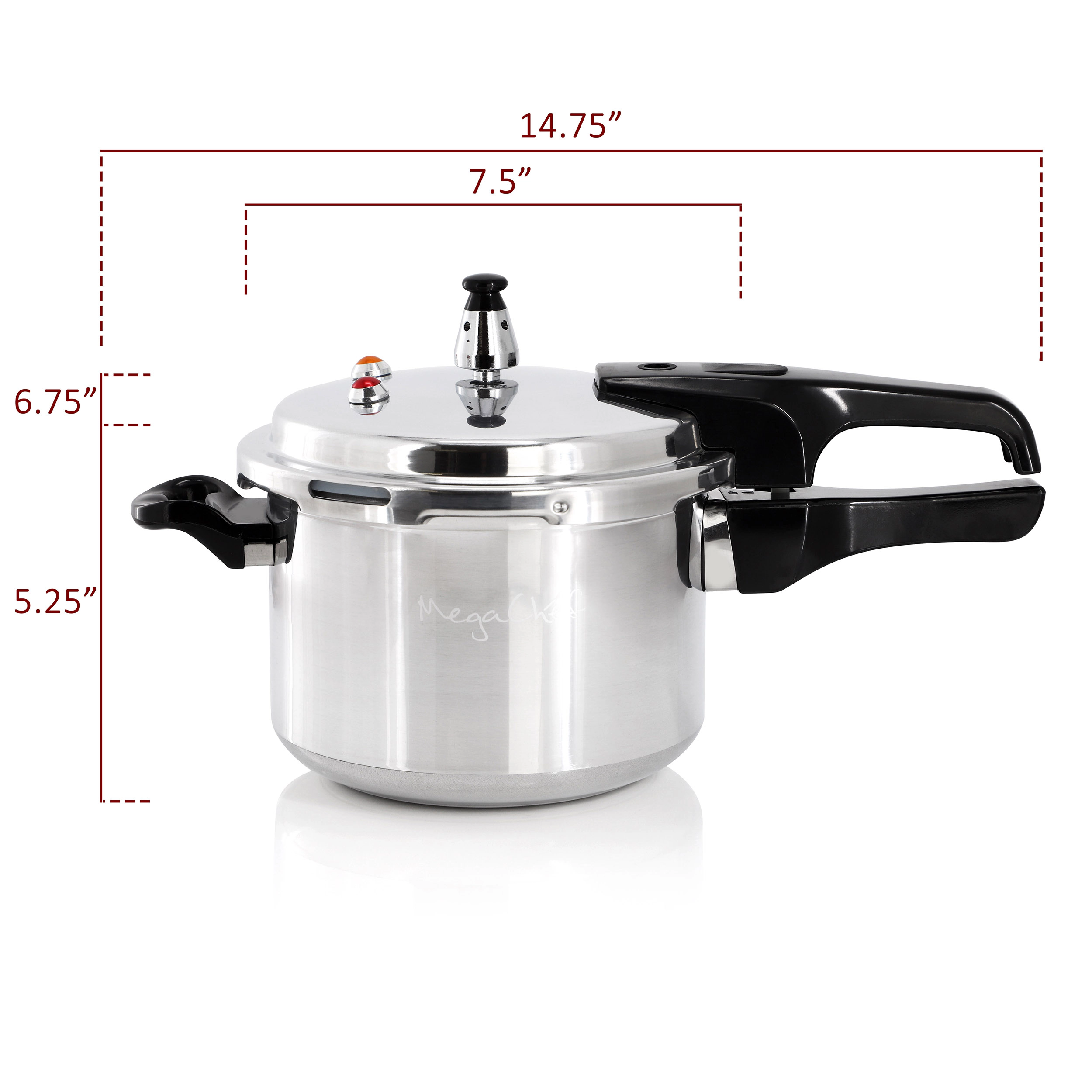 MegaChef Quart Aluminum Stovetop Pressure Cooker