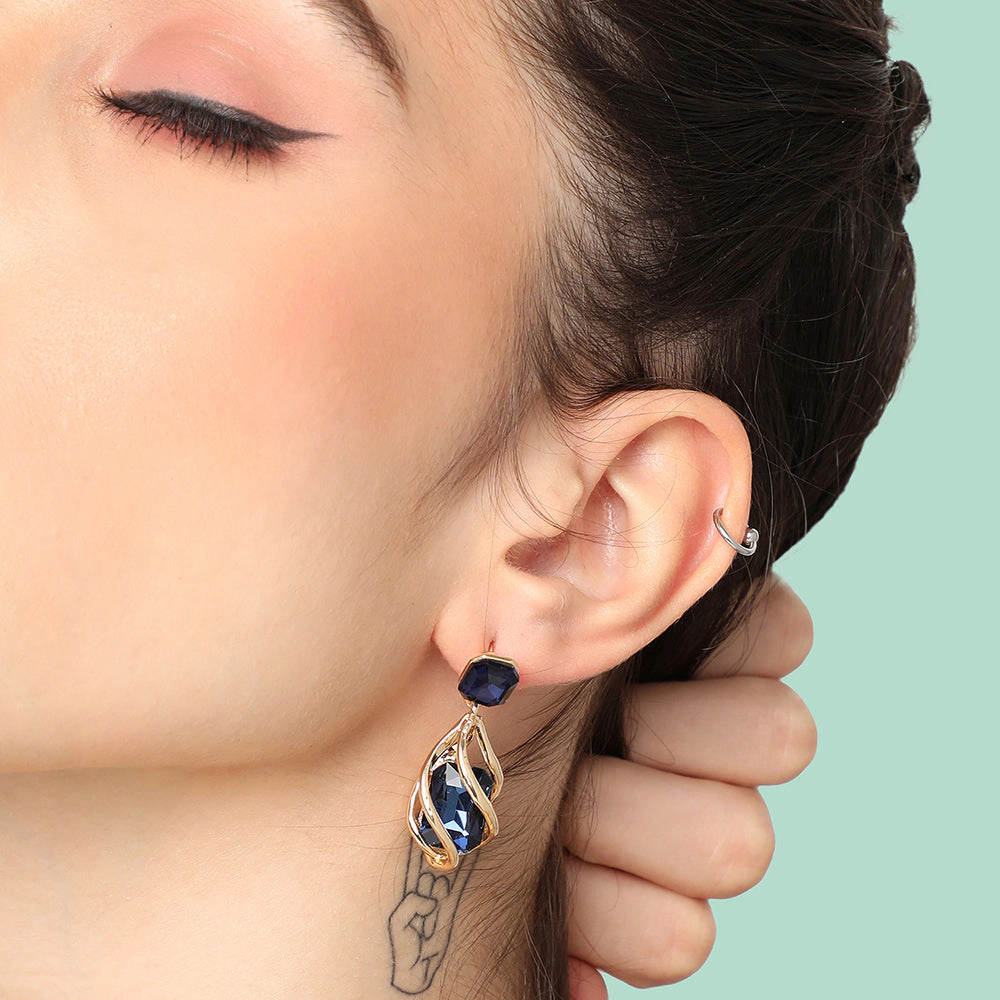 SOHI Women's Spiral Drop Earrings