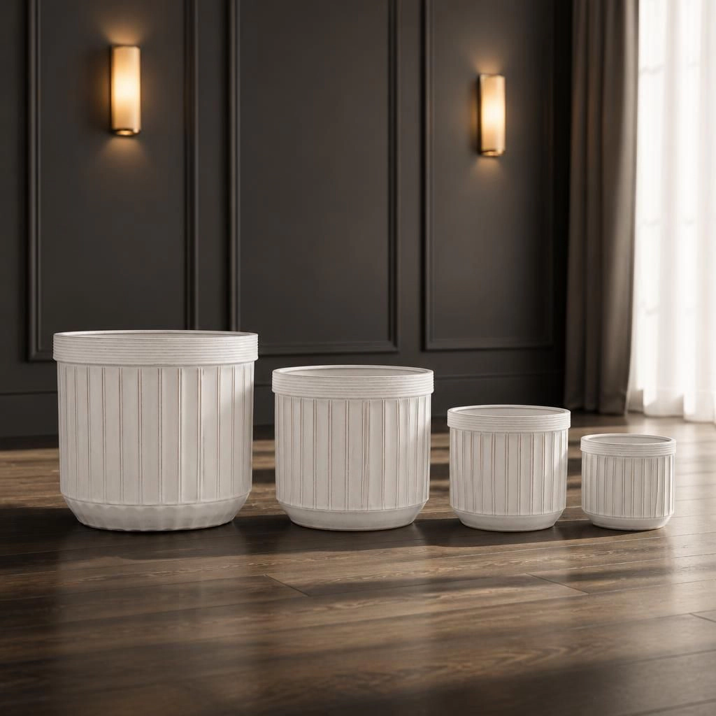 WOW PIONEER Large Durable Ceramic Planter Container for Plants Flowers Herbs Shrubs Patio Garden Balcony