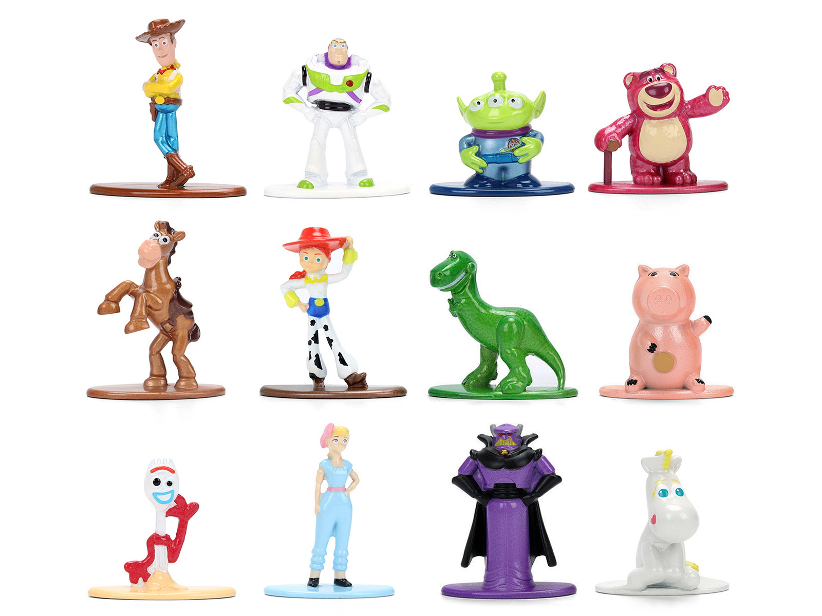Jada Collectible Set Of 12 Diecast Figures "Toy Story" Movie Franchise "Nano Metalfigs" Series Diecast Models
