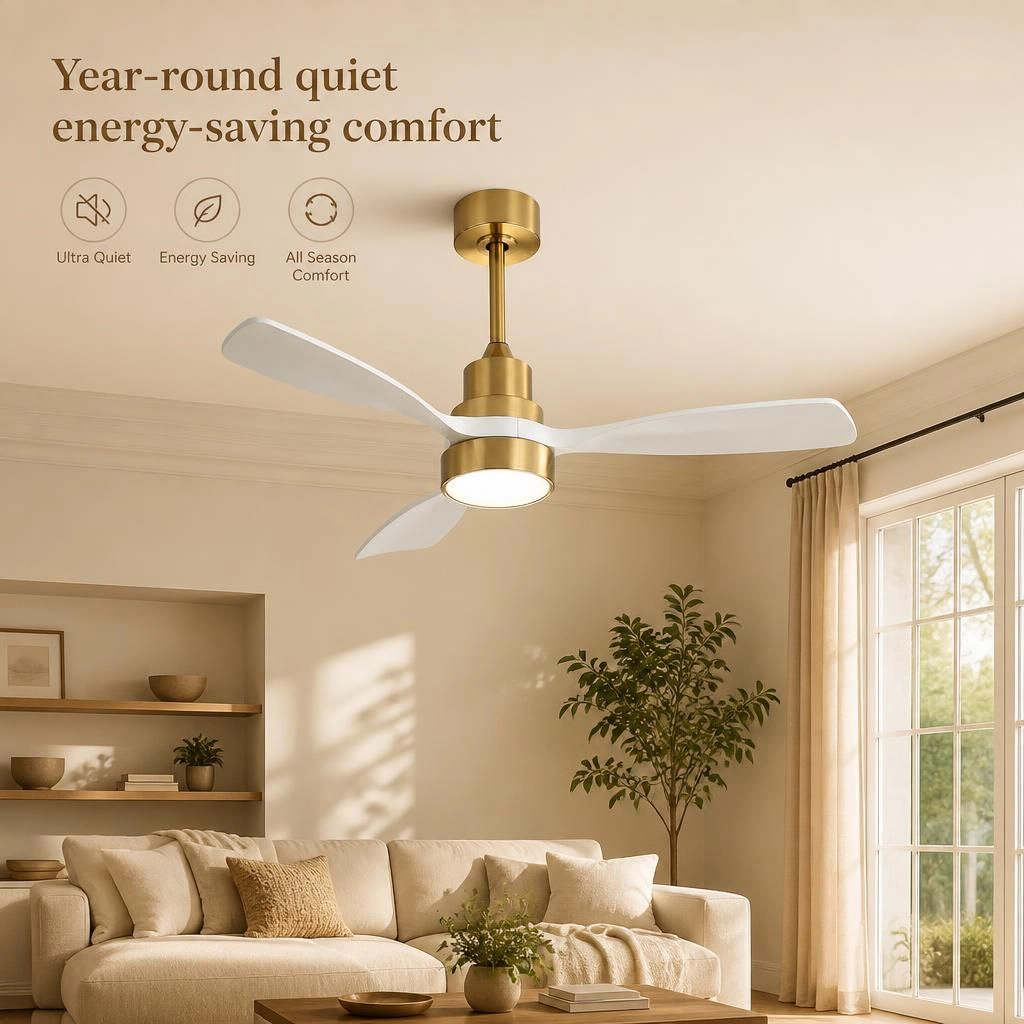 ELEMENT ACE 48 Inch Quiet Metal Wood Ceiling Fan