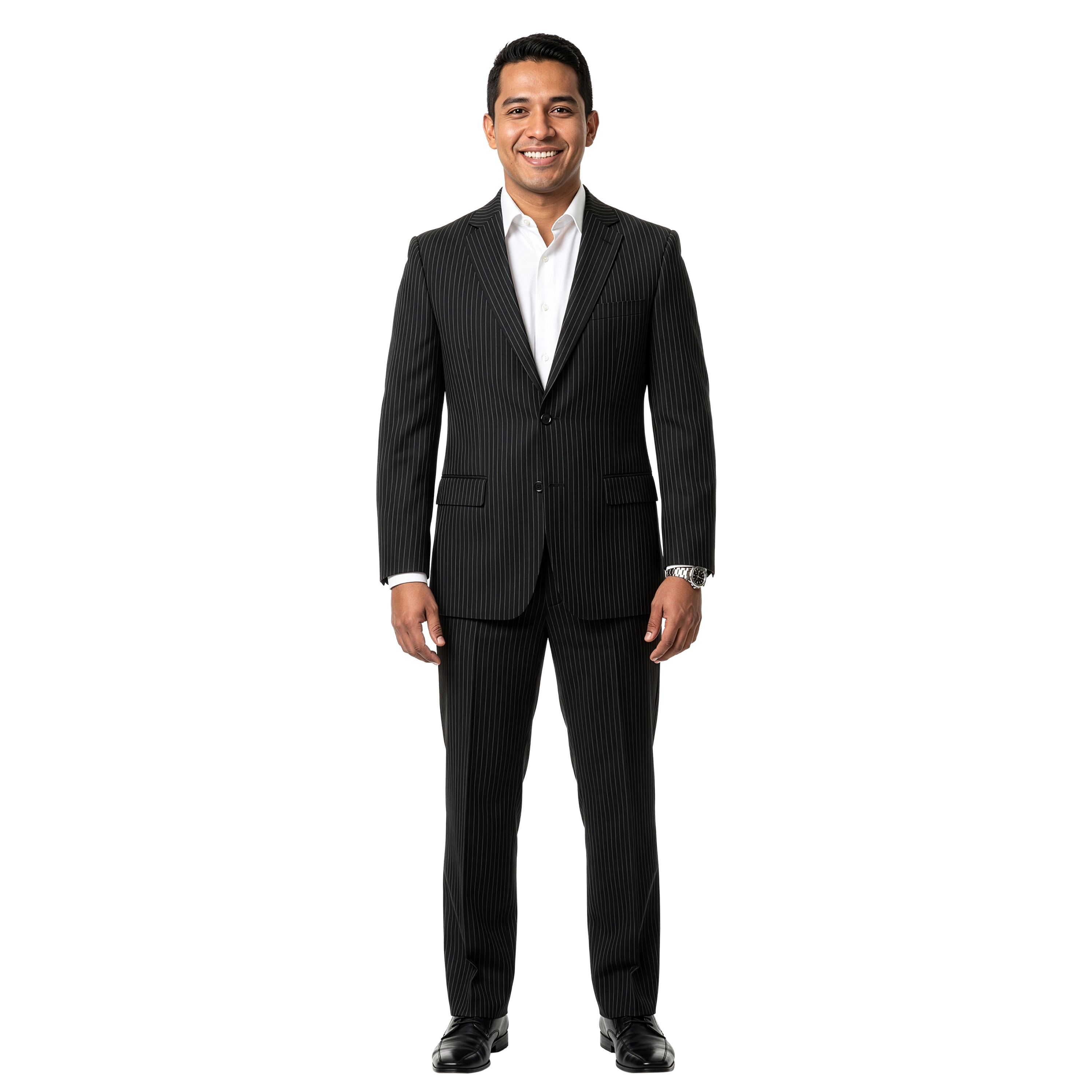 Demantie Mens Modern Fit Pinstripe 2 Piece Suit Set
