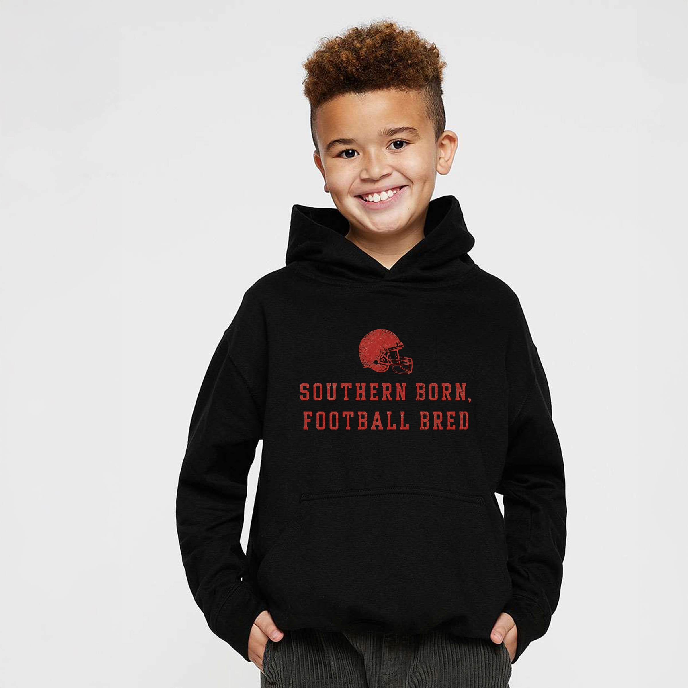 The Juniper Shop - Youth Graphic Hoodie Southern Born Football Bred Helmet
